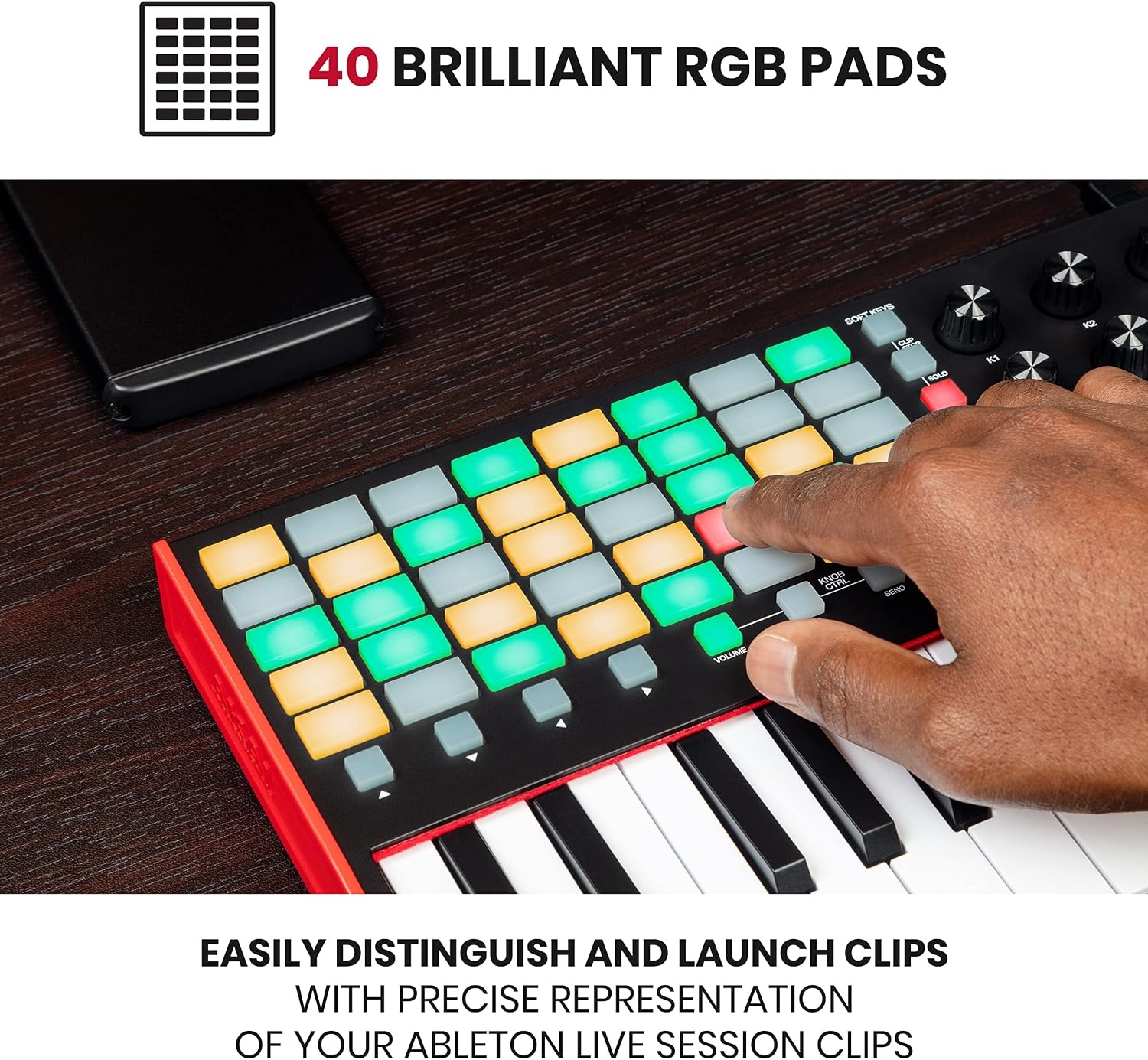 image:imageAkai Professional APC Key 25 MK2 25Key USB MIDI Keyboard Controller VelocitySensitive Mini Keys 40 RGB Pads 8 Knobs 11 Mapping for Ableton Live Live Performance and Music ProductionOne Size