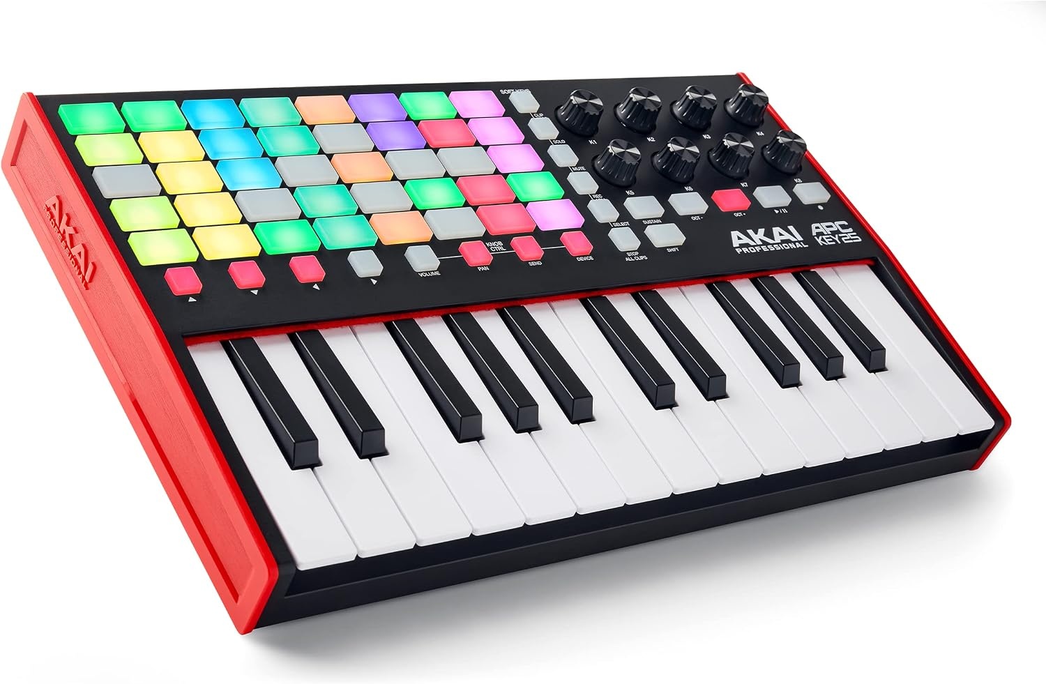 image:imageAkai Professional APC Key 25 MK2 25Key USB MIDI Keyboard Controller VelocitySensitive Mini Keys 40 RGB Pads 8 Knobs 11 Mapping for Ableton Live Live Performance and Music ProductionOne Size