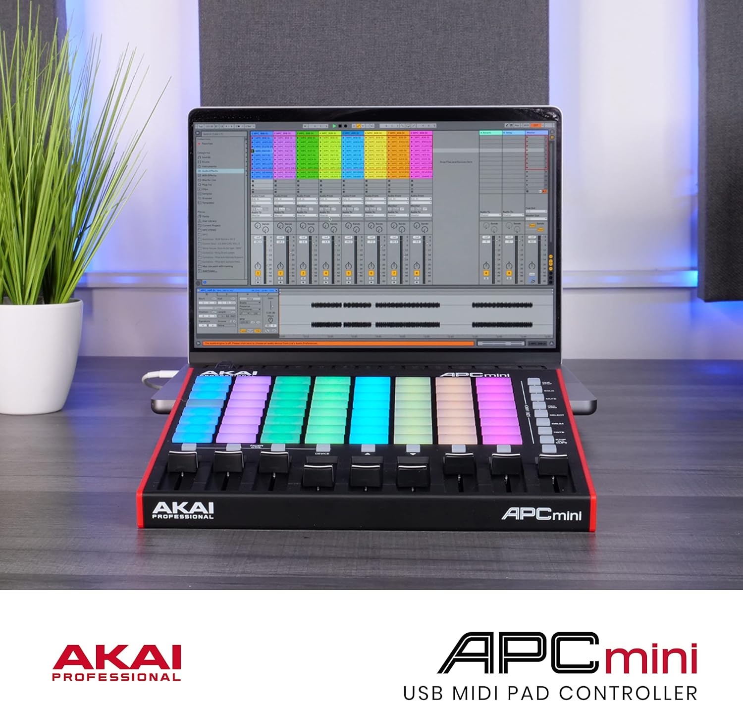 image:imageAkai Professional APC Mini MK2 USB MIDI Pad Controller 64 RGB Pads 9 Faders Drum and Note Mode 11 Mapping for Ableton Live for Live Performance and Music Production