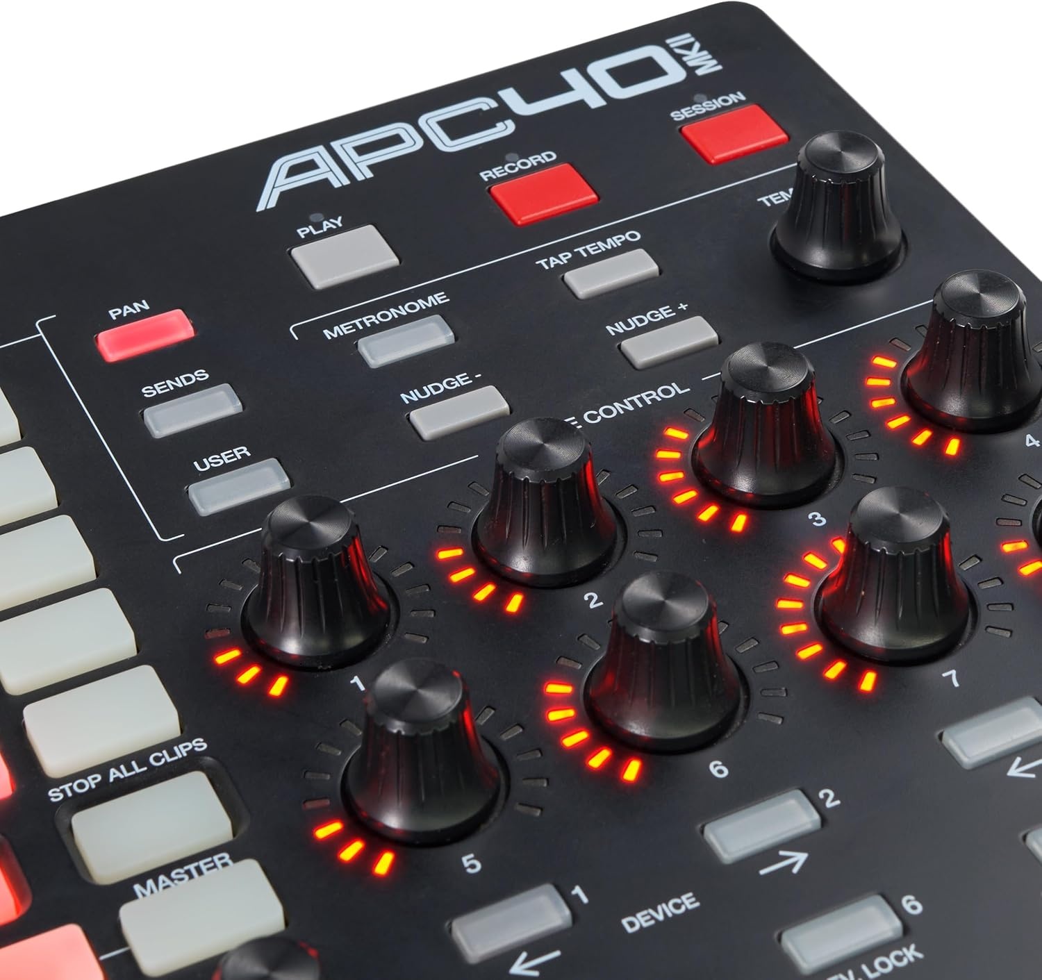 image:imageAkai Professional APC40 MKII USB MIDI Pad Controller 40 RGB Pads 8 Knobs 9 Faders 11 Mapping for Ableton Live for Live Performance and Music Production
