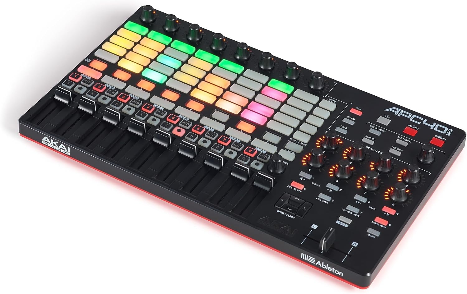 image:imageAkai Professional APC40 MKII USB MIDI Pad Controller 40 RGB Pads 8 Knobs 9 Faders 11 Mapping for Ableton Live for Live Performance and Music Production