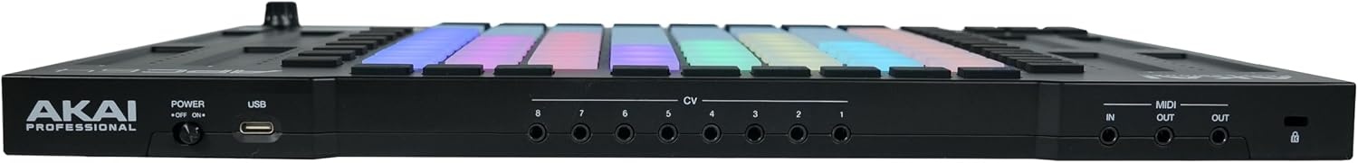 image:imageAkai Professional APC64 USB MIDI Pad Controller 64 RGB Pads 8 Touch Strips 32 Step Sequencer CV Gates MIDI IO for Ableton Live Live Performance and Music Production