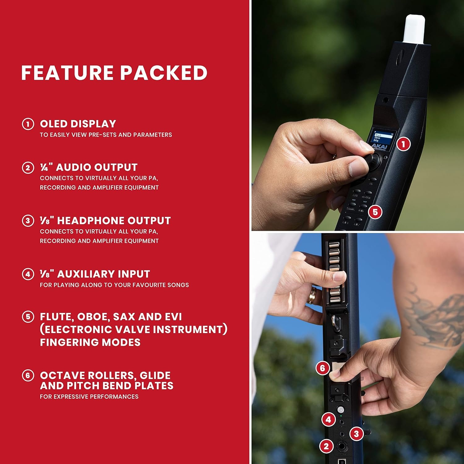 image:imageAkai Professional EWI Solo Electronic Wind InstrumentStandalone EWI with Builtin Speaker