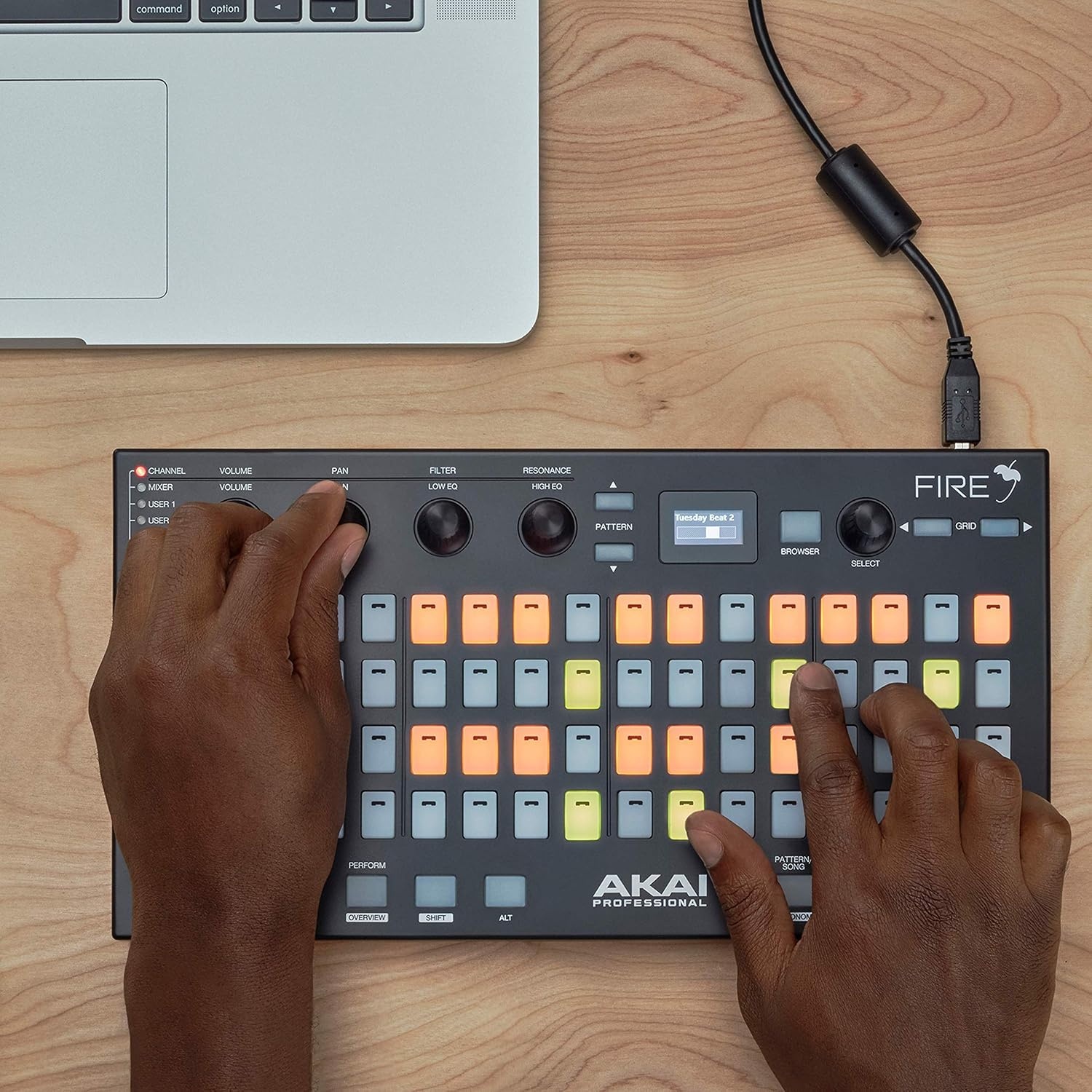 image:imageAkai Professional Fire Controller Only USB MIDI Controller for FL Studio with 64 pad RGB ClipDrum Pad MatrixIncludes FL Studio Fruity Fire Ed