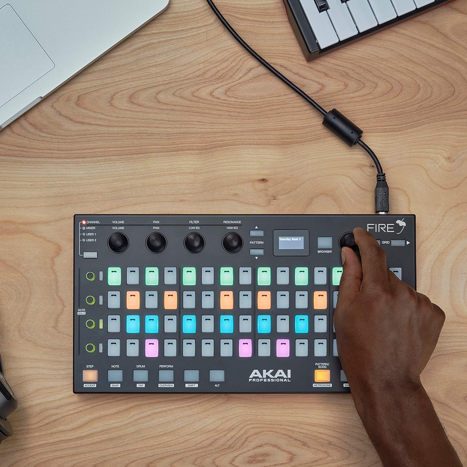 image:imageAkai Professional Fire Controller Only USB MIDI Controller for FL Studio with 64 pad RGB ClipDrum Pad MatrixIncludes FL Studio Fruity Fire Ed