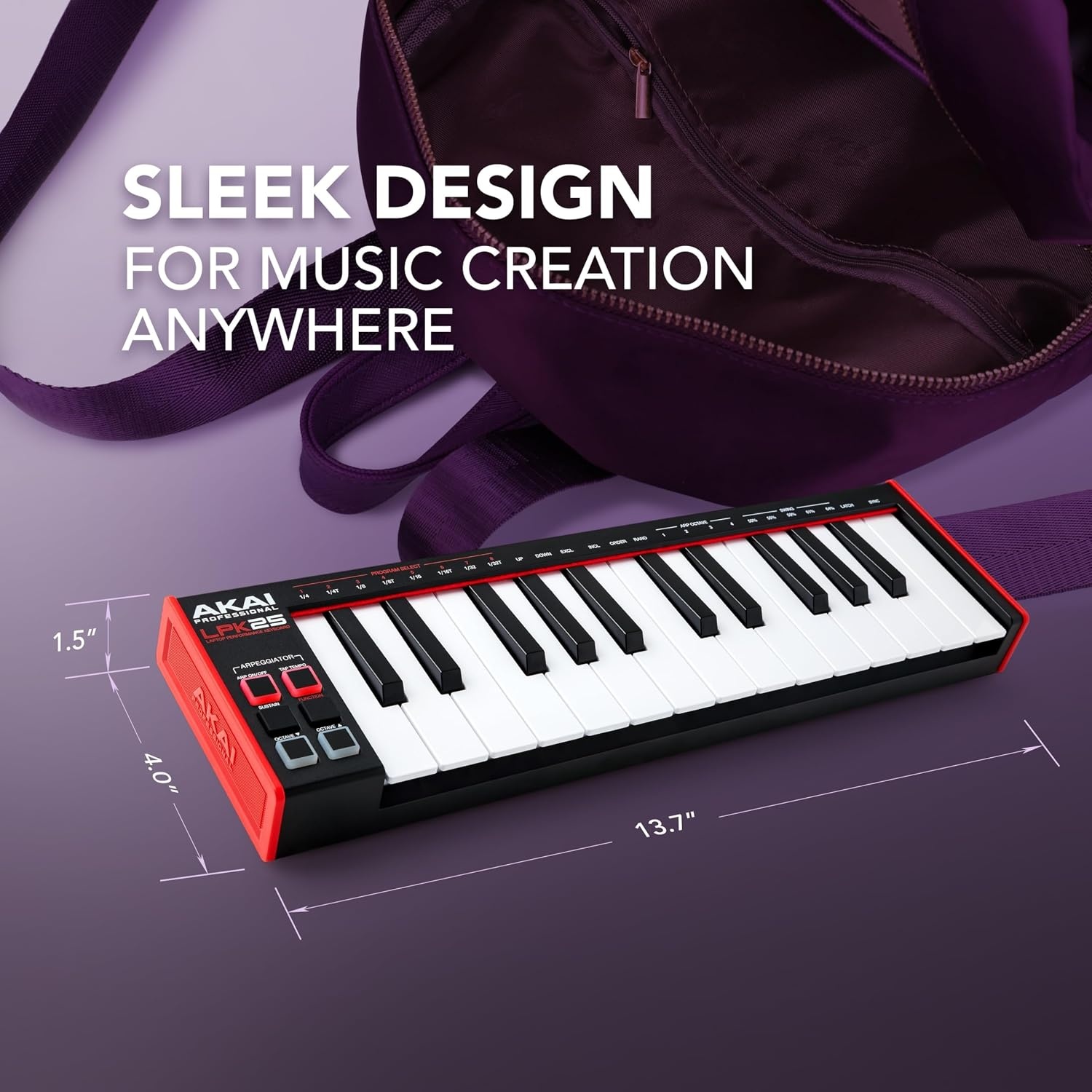 image:imageAkai Professional LPK25 25Key USB MIDI Keyboard Controller VelocitySensitive Mini Keys Arpeggiator Universal DAW Compatiblity for Music ProducersLPK25