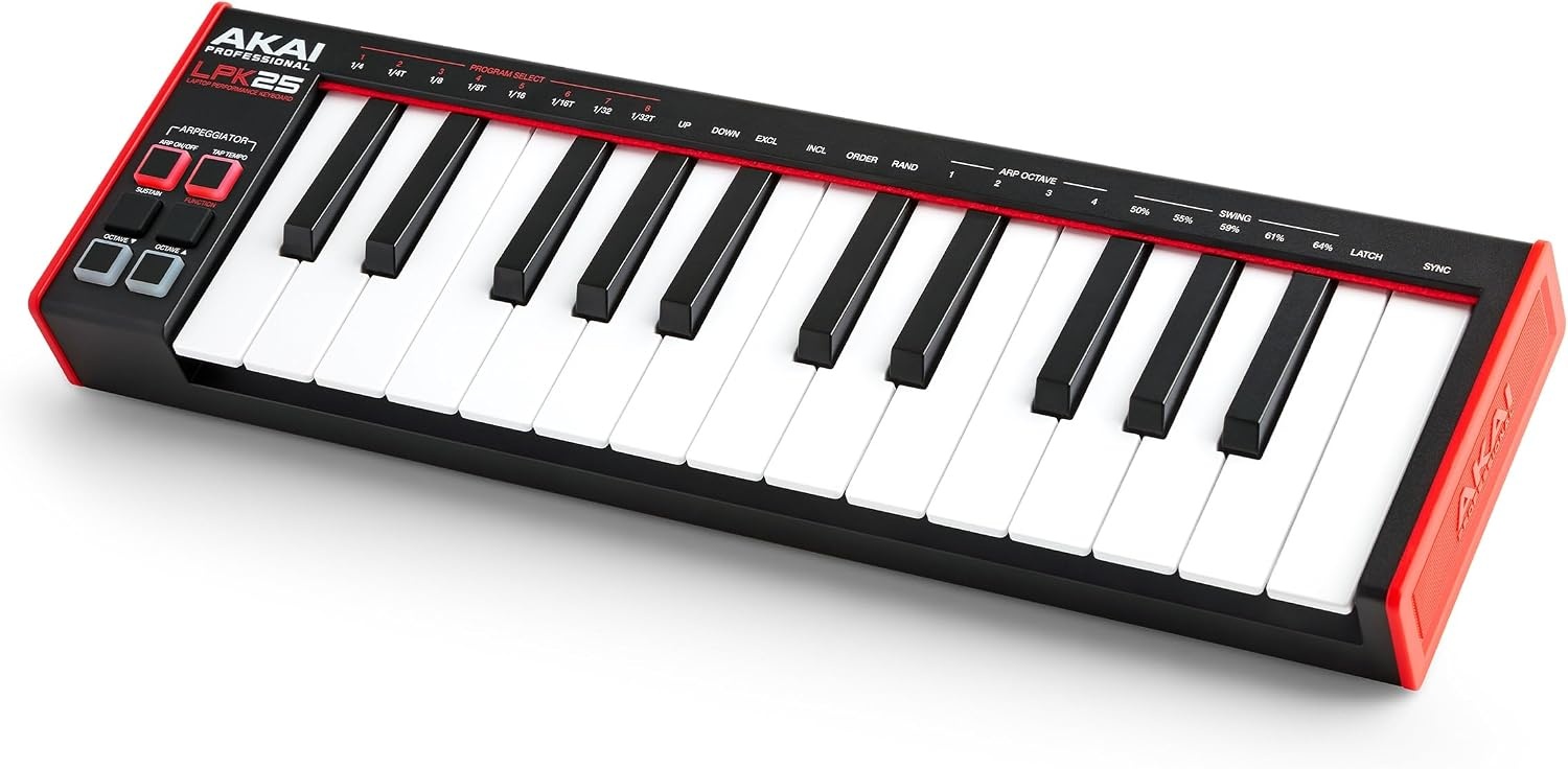 image:imageAkai Professional LPK25 25Key USB MIDI Keyboard Controller VelocitySensitive Mini Keys Arpeggiator Universal DAW Compatiblity for Music ProducersLPK25