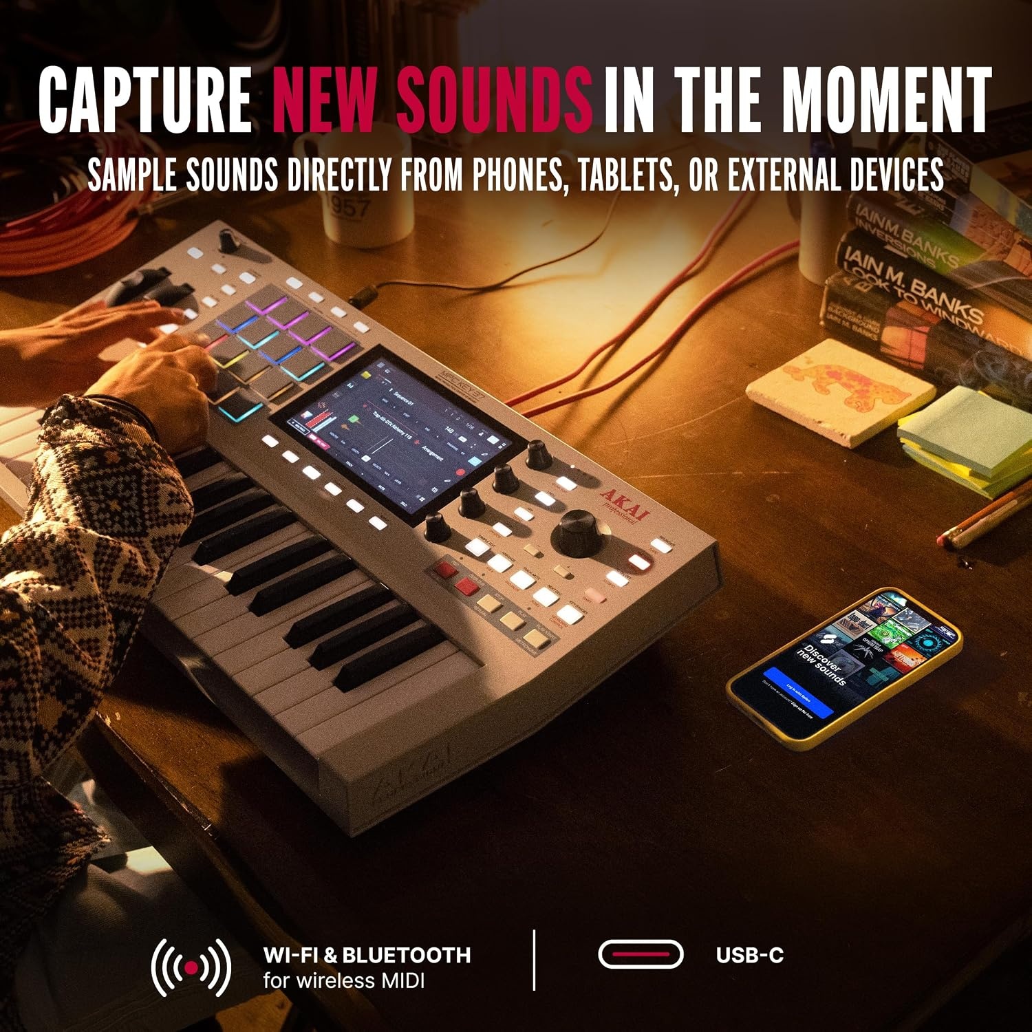 image:imageAkai Professional MPC Key 37 G2 NextGen Standalone Production Keyboard Synthesizer for Producers for Sampling and Sequencing with USBC 37 Keys 16 MPC Pads 8Core Processor 4GB RAM