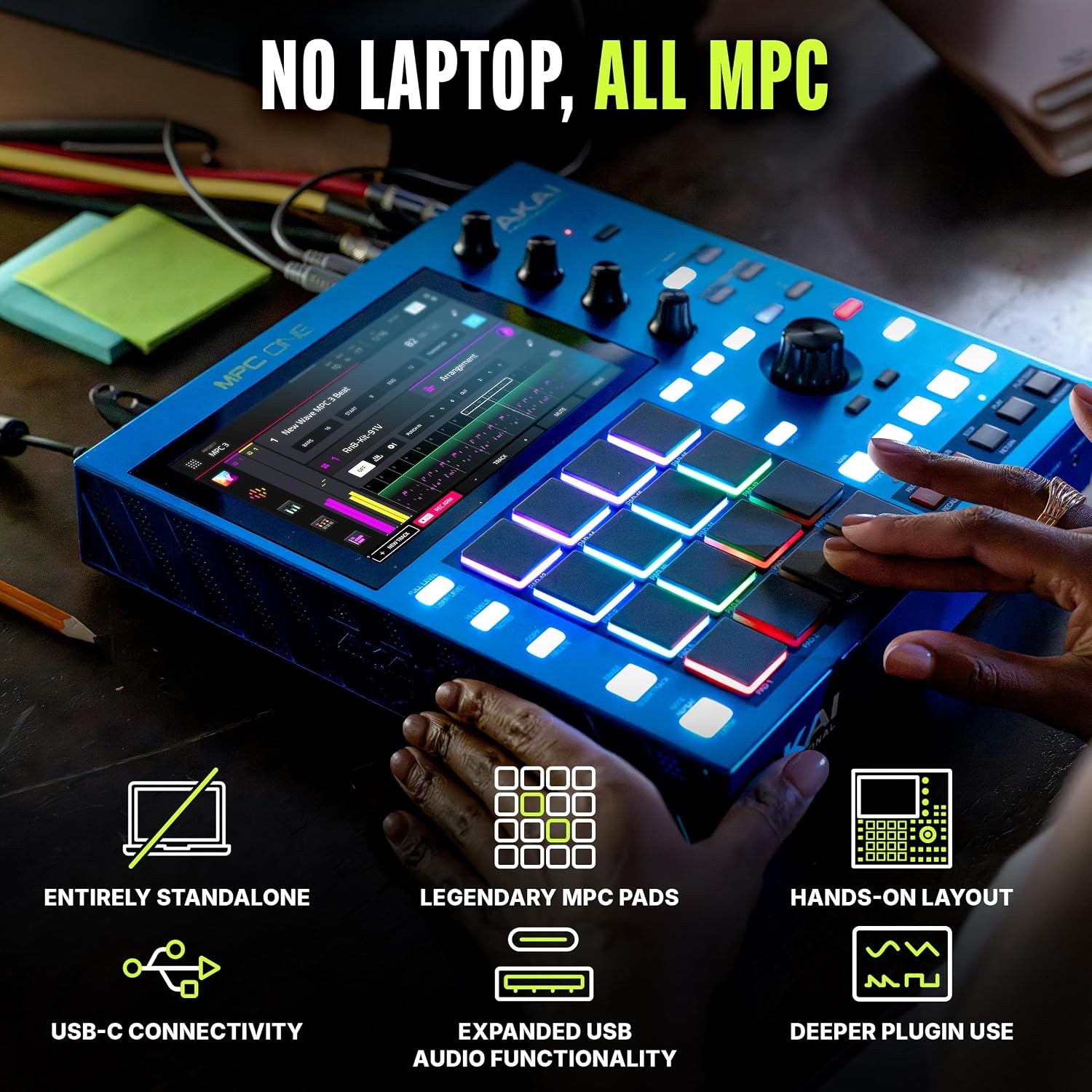 image:imageAkai Professional MPC One G2 NextGeneration Standalone Production Center For Beatmakers and Producers for Sampling Sequencing and Song Creation with USBC 16 MPC Pads 8Core Processor 4GB RAM