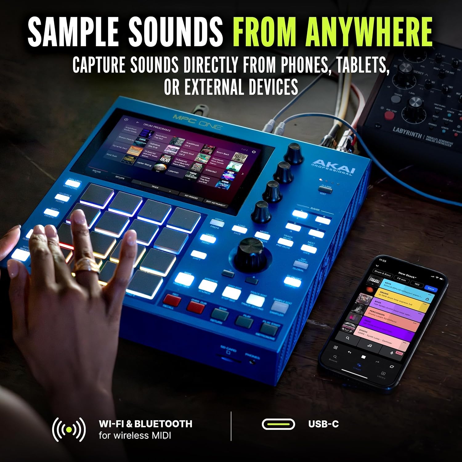 image:imageAkai Professional MPC One G2 NextGeneration Standalone Production Center For Beatmakers and Producers for Sampling Sequencing and Song Creation with USBC 16 MPC Pads 8Core Processor 4GB RAM