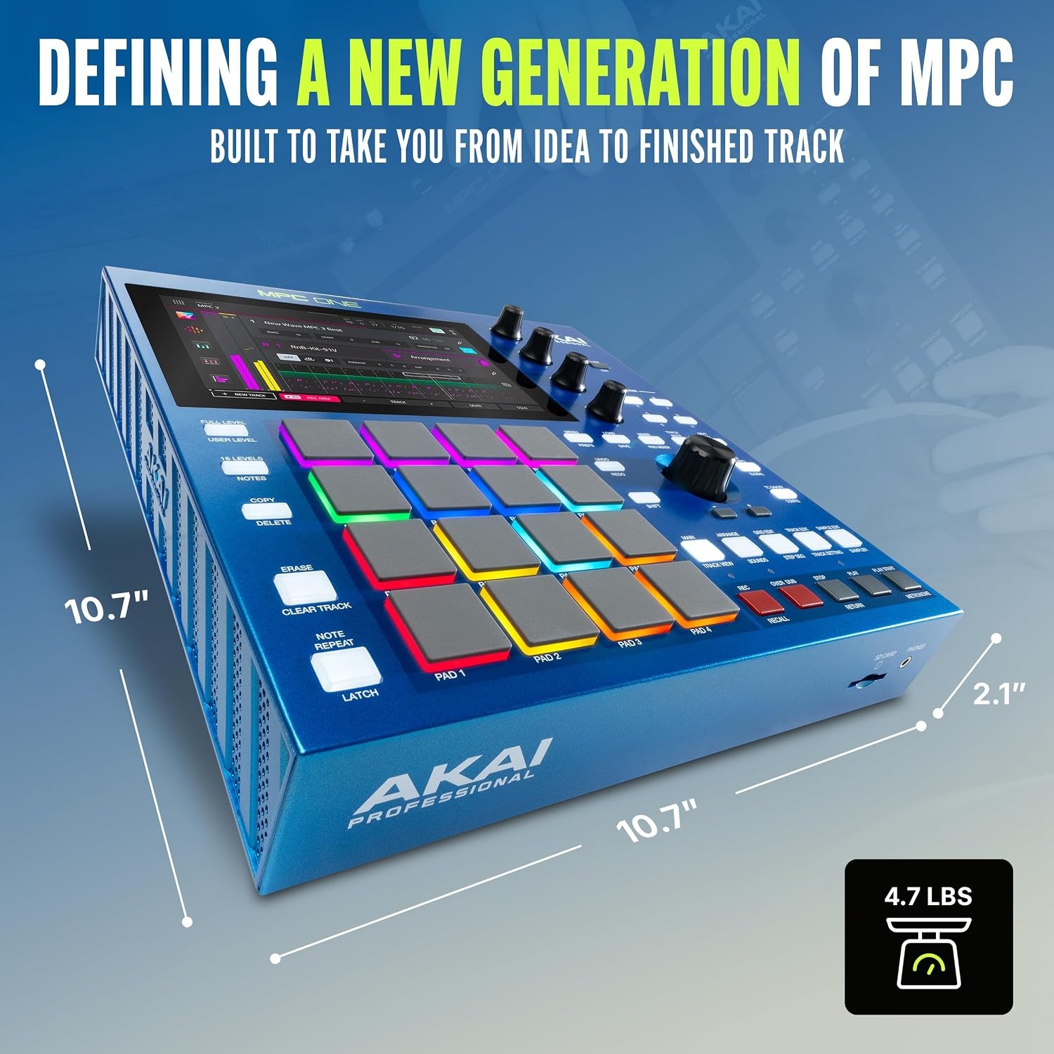 image:imageAkai Professional MPC One G2 NextGeneration Standalone Production Center For Beatmakers and Producers for Sampling Sequencing and Song Creation with USBC 16 MPC Pads 8Core Processor 4GB RAM