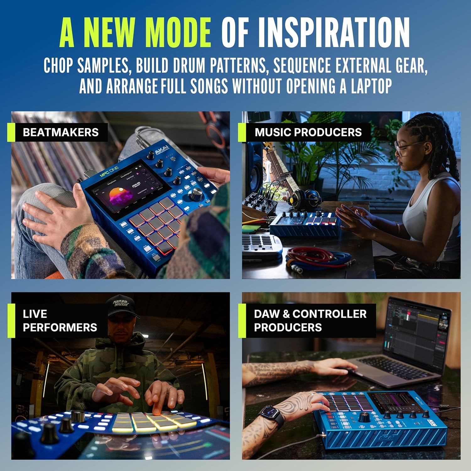 image:imageAkai Professional MPC One G2 NextGeneration Standalone Production Center For Beatmakers and Producers for Sampling Sequencing and Song Creation with USBC 16 MPC Pads 8Core Processor 4GB RAM