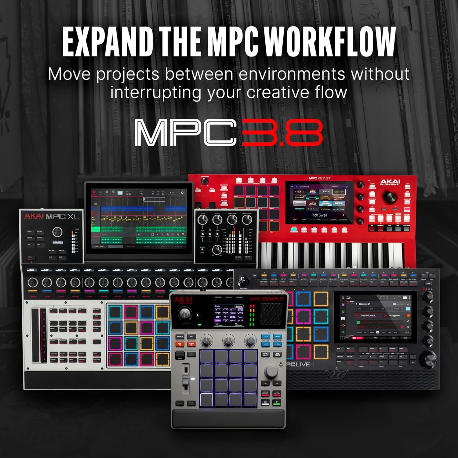 image:imageAkai Professional MPC Sample Portable Sampler Standalone Rechargeable Battery USBC Speaker Microphone for Sampling Sequencing and Music Production