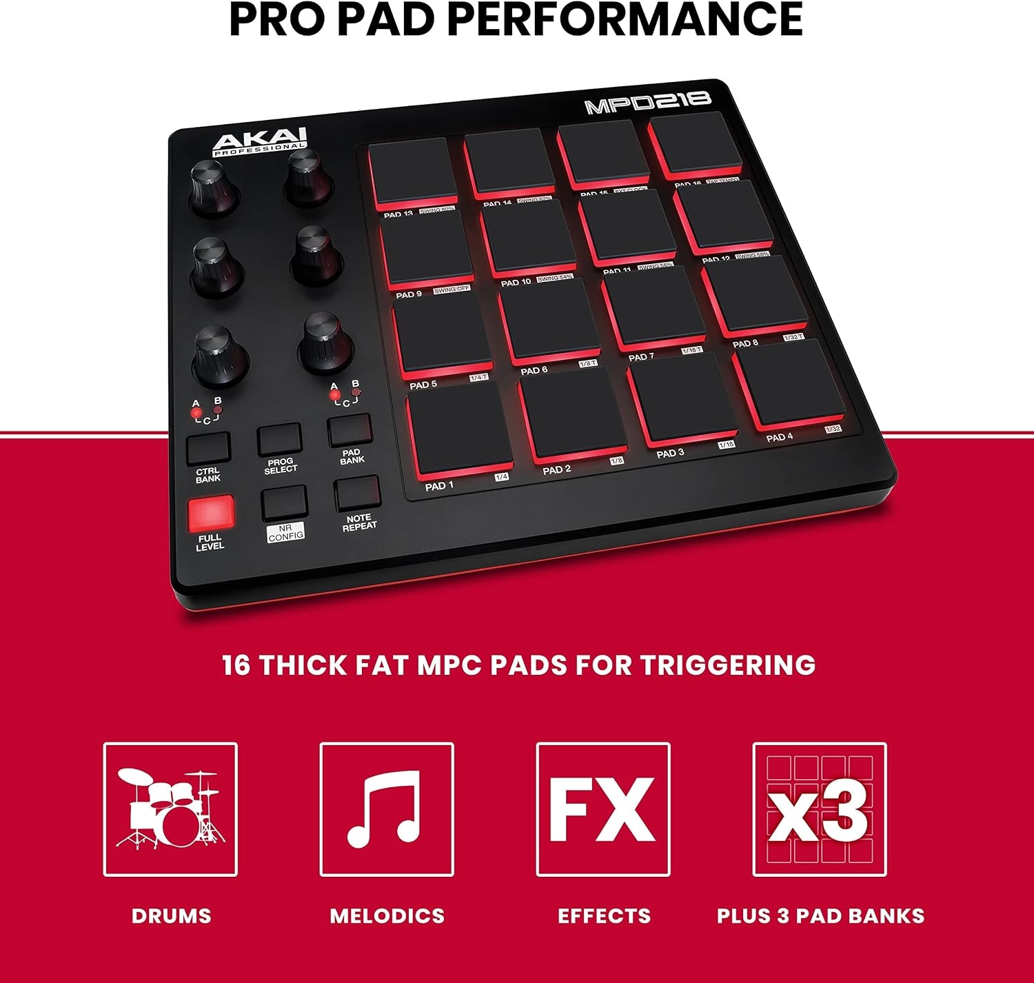 image:imageAkai Professional MPC Studio USB MIDI Pad Controller 16 VelocitySensitive RGB MPC Pads MPC Software Assignable Touch Strip for Beat Makers and Music ProducersStandard Pack of 10