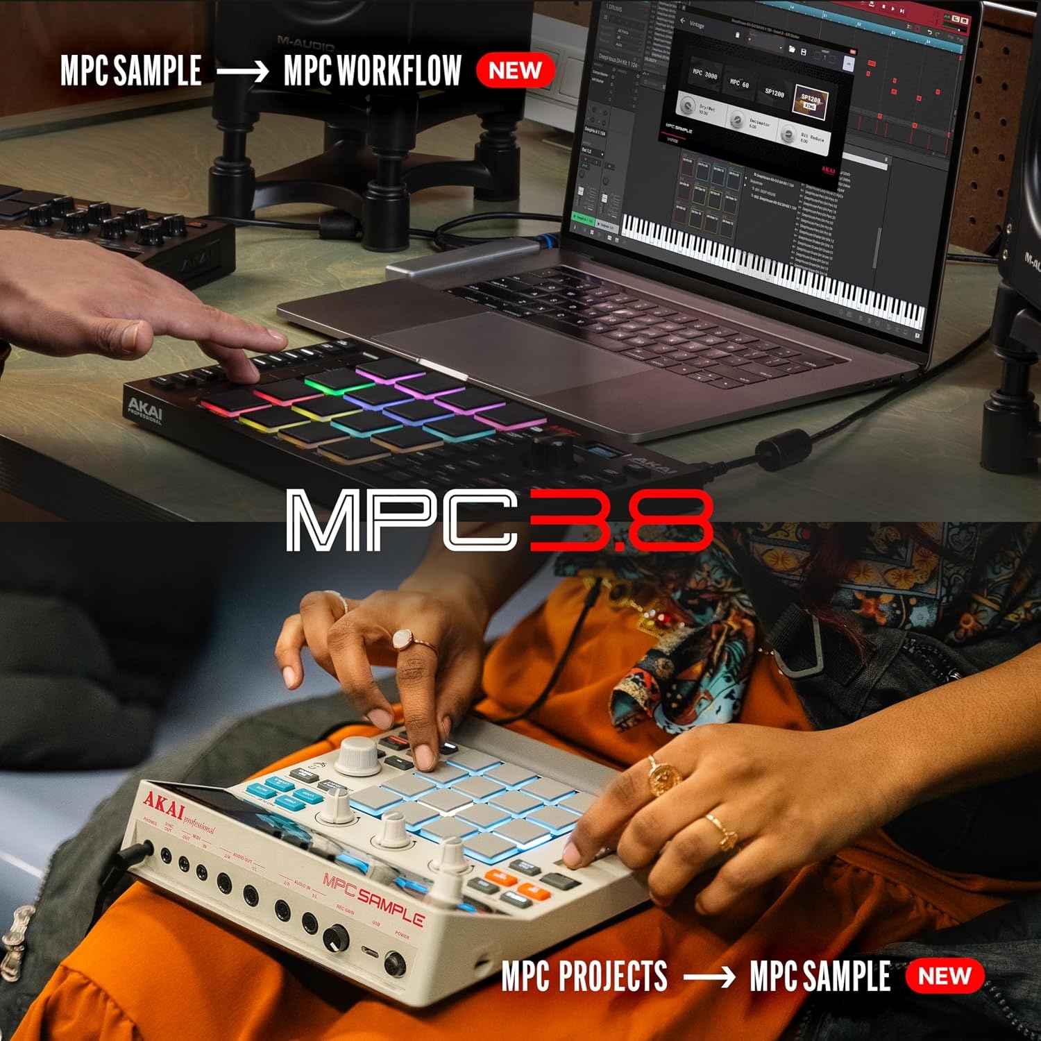 image:imageAkai Professional MPC Studio USB MIDI Pad Controller 16 VelocitySensitive RGB MPC Pads MPC Software Assignable Touch Strip for Beat Makers and Music ProducersMPC Studio