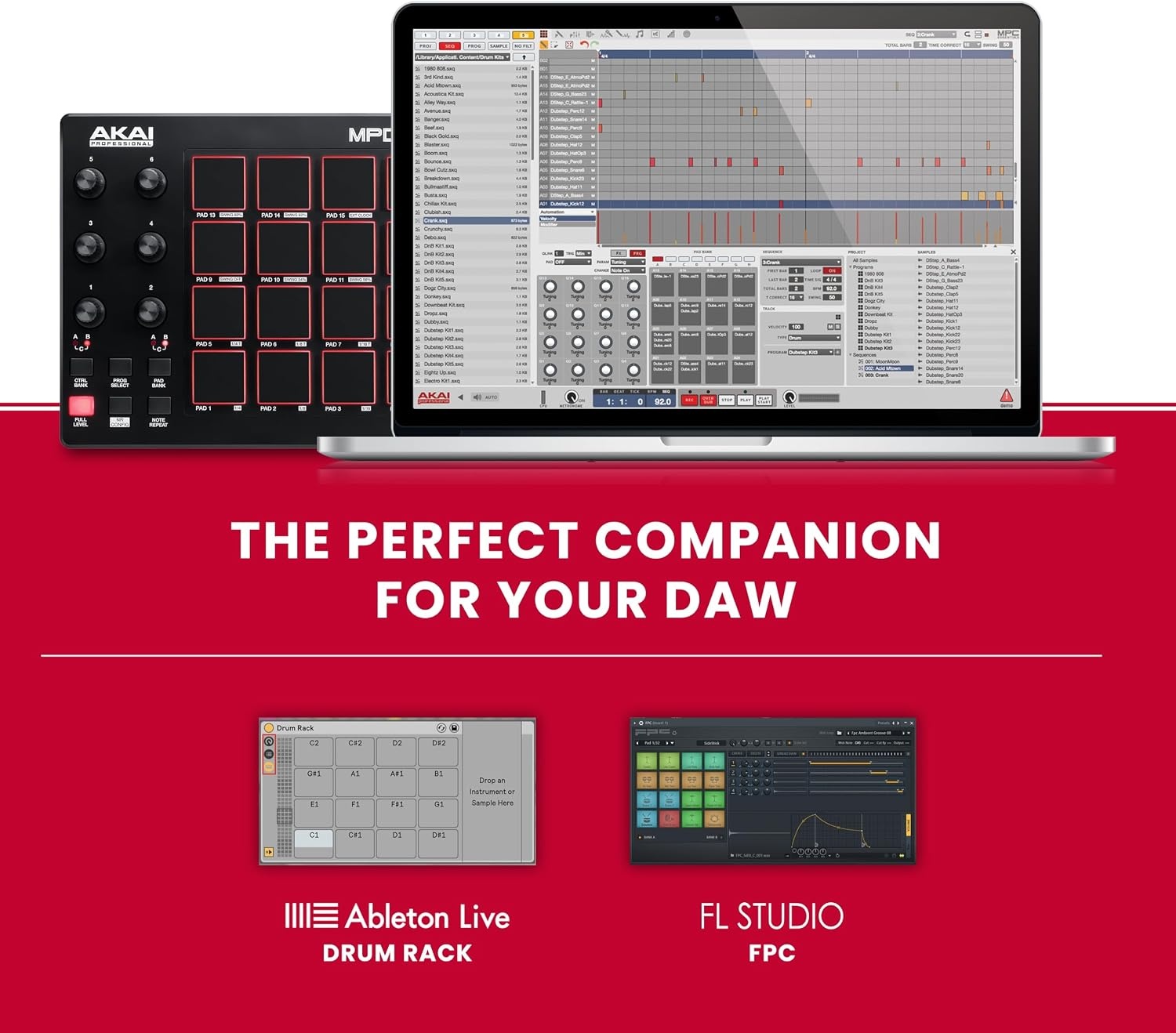 image:imageAkai Professional MPC Studio USB MIDI Pad Controller 16 VelocitySensitive RGB MPC Pads MPC Software Assignable Touch Strip for Beat Makers and Music ProducersMPD218