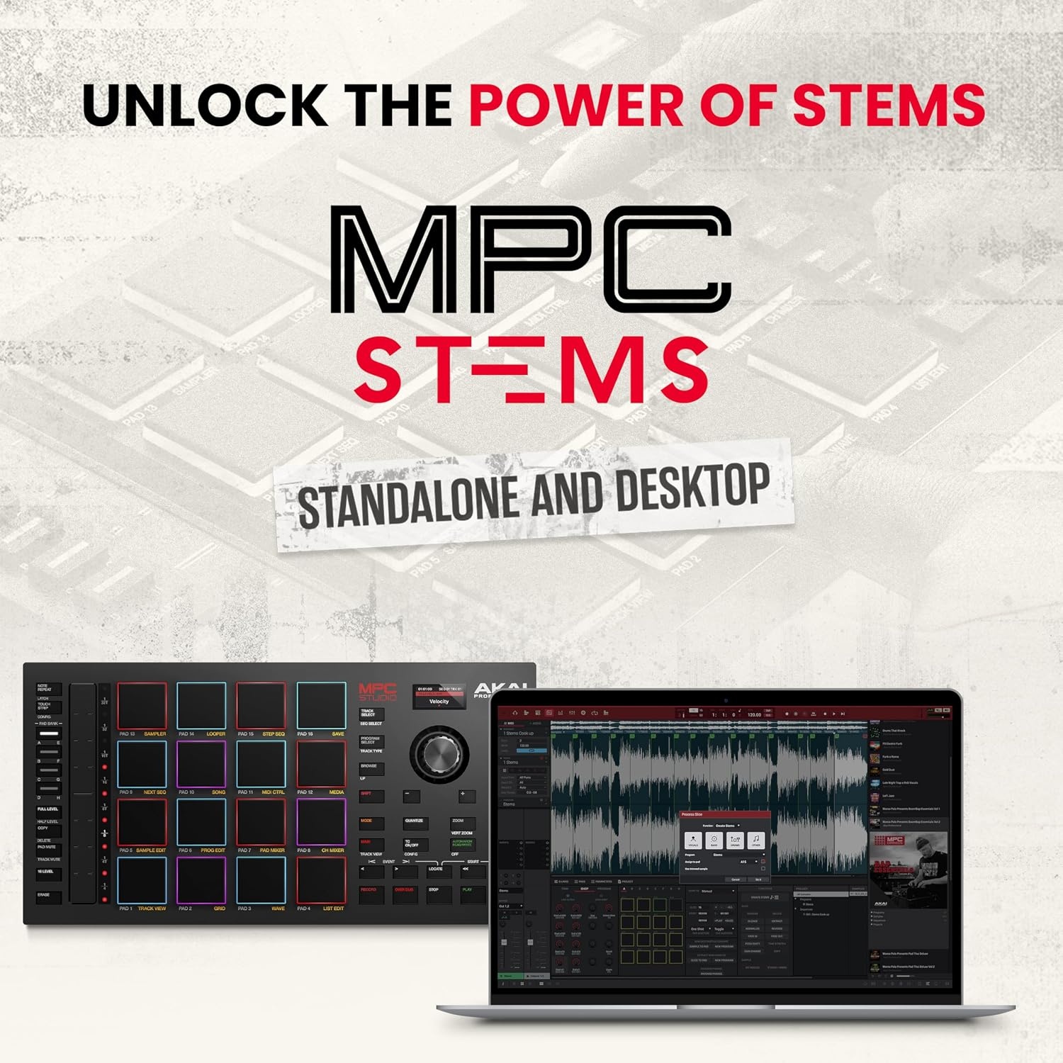 image:imageAkai Professional MPC Studio USB MIDI Pad Controller 16 VelocitySensitive RGB MPC Pads MPC Software Assignable Touch Strip for Beat Makers and Music ProducersMPC Studio