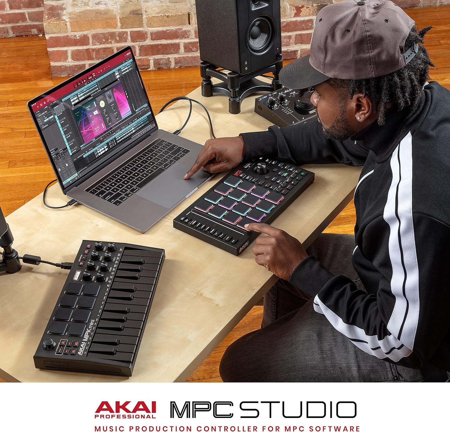 image:imageAkai Professional MPC Studio USB MIDI Pad Controller 16 VelocitySensitive RGB MPC Pads MPC Software Assignable Touch Strip for Beat Makers and Music ProducersMPC Studio