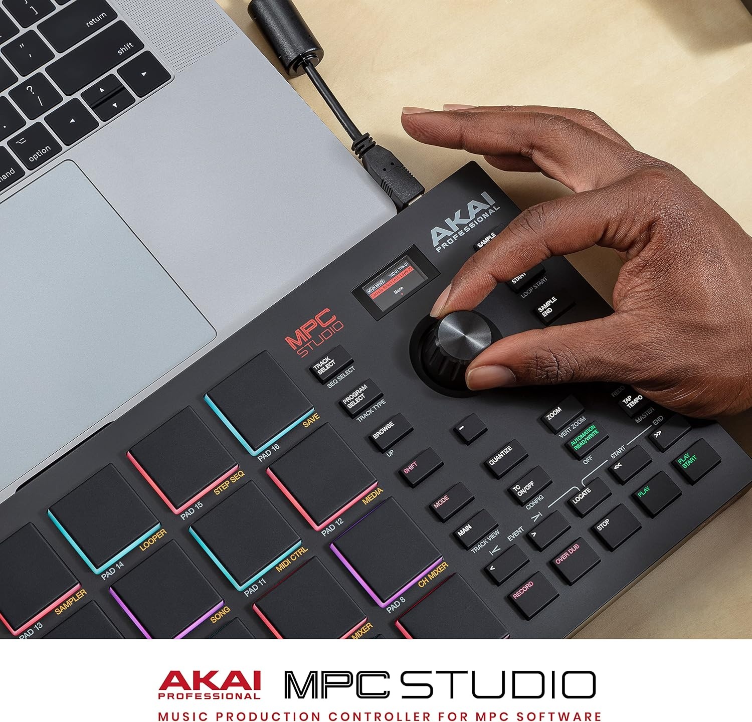 image:imageAkai Professional MPC Studio USB MIDI Pad Controller 16 VelocitySensitive RGB MPC Pads MPC Software Assignable Touch Strip for Beat Makers and Music ProducersMPC Studio