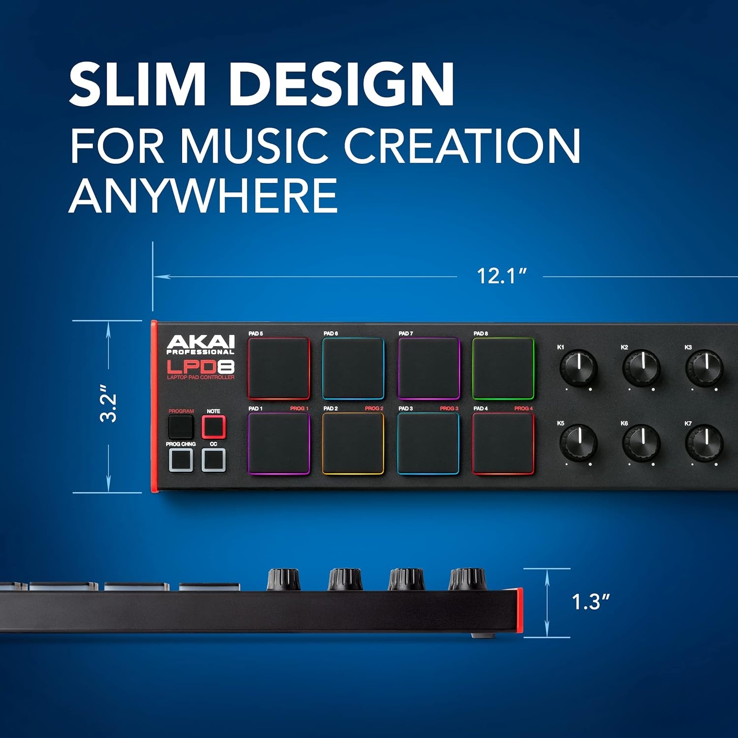 image:imageAkai Professional MPC Studio USB MIDI Pad Controller 16 VelocitySensitive RGB MPC Pads MPC Software Assignable Touch Strip for Beat Makers and Music ProducersCompact Pack of 4