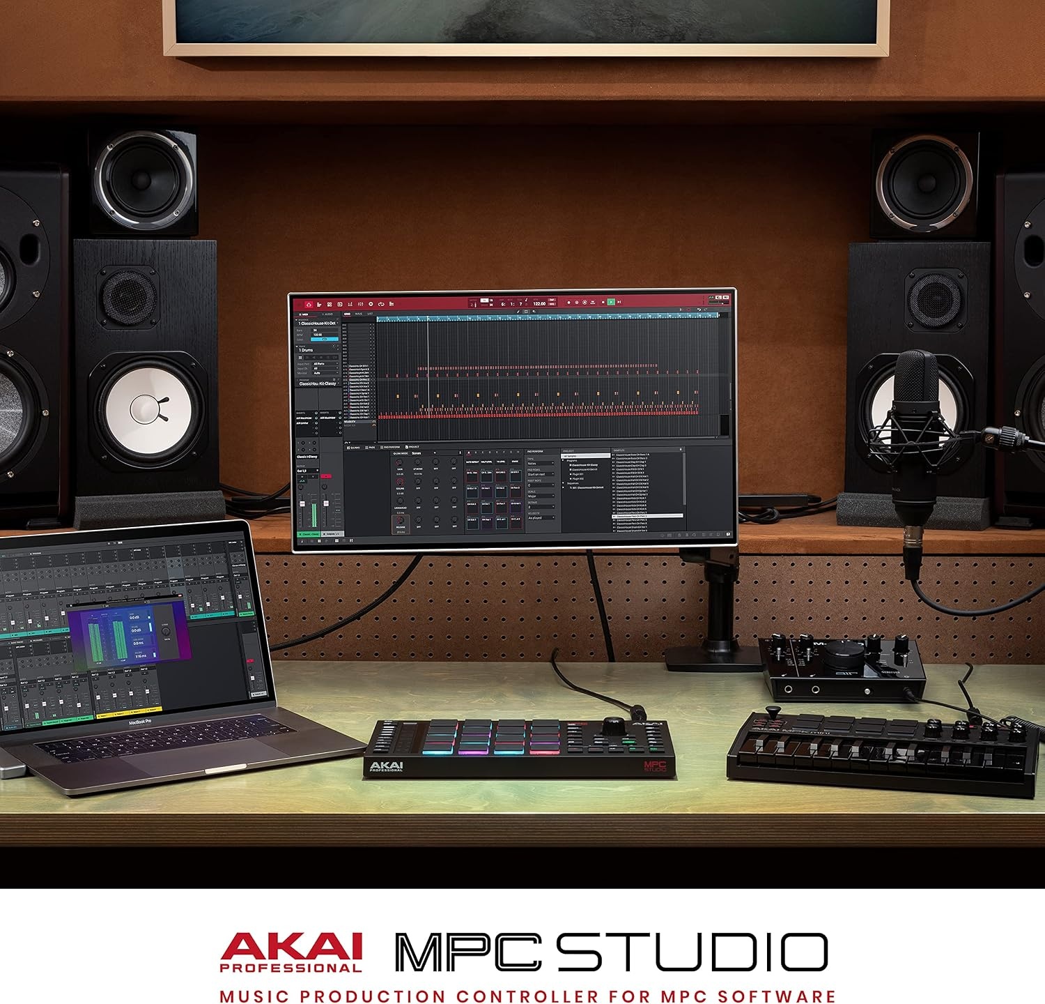 image:imageAkai Professional MPC Studio USB MIDI Pad Controller 16 VelocitySensitive RGB MPC Pads MPC Software Assignable Touch Strip for Beat Makers and Music ProducersMPC Studio