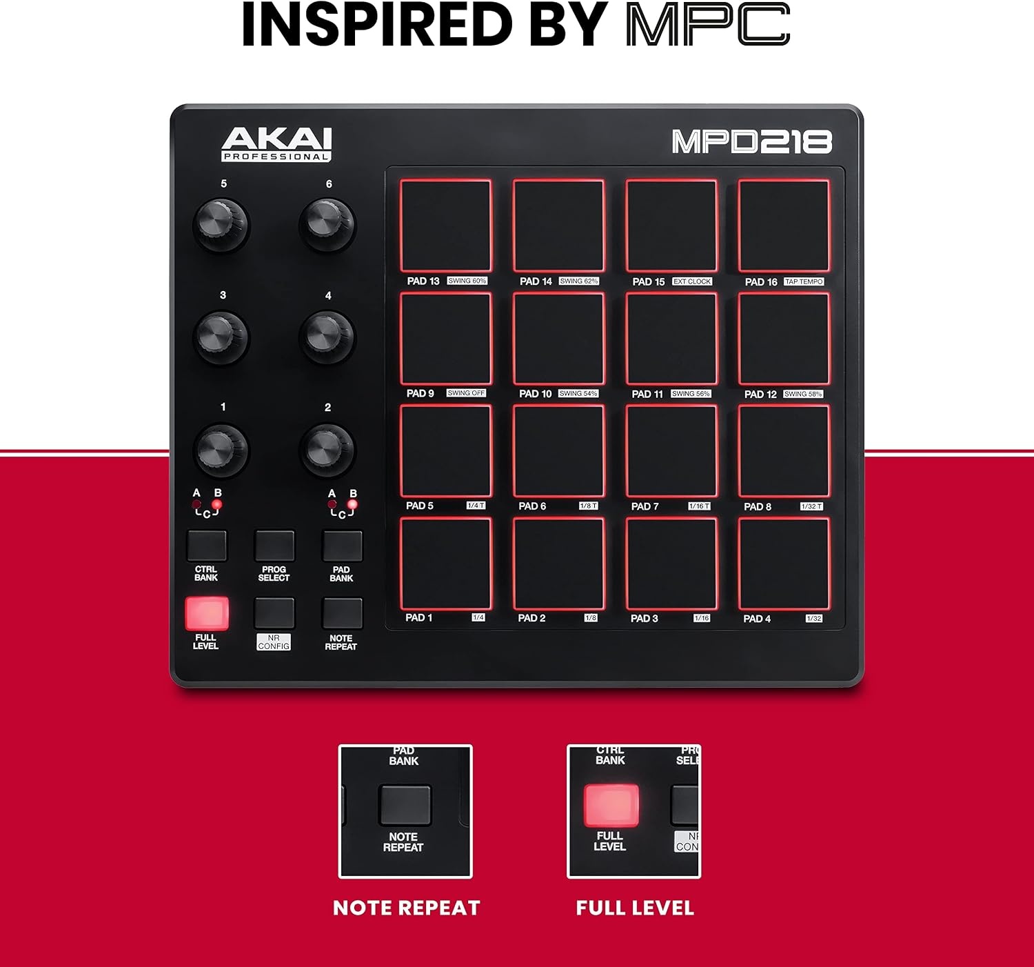 image:imageAkai Professional MPC Studio USB MIDI Pad Controller 16 VelocitySensitive RGB MPC Pads MPC Software Assignable Touch Strip for Beat Makers and Music ProducersStandard Pack of 10