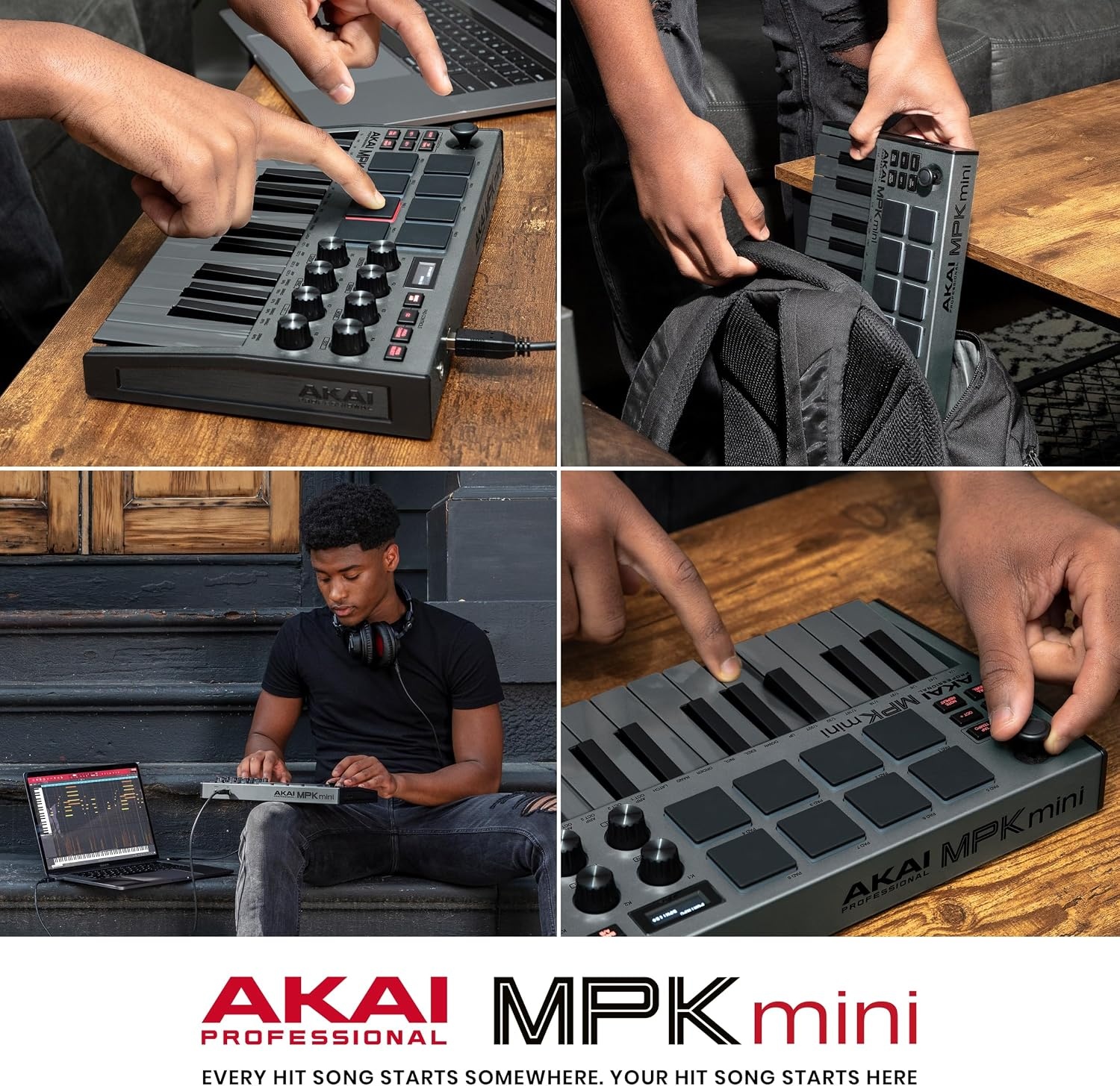 image:imageAkai Professional MPK Mini MK3 25Key USB MIDI Keyboard Controller VelocitySensitive Mini Keys 8 MPC Pads 8 Knobs Software Suite Included for Beat Makers Music Producers and Home StudiosGrey