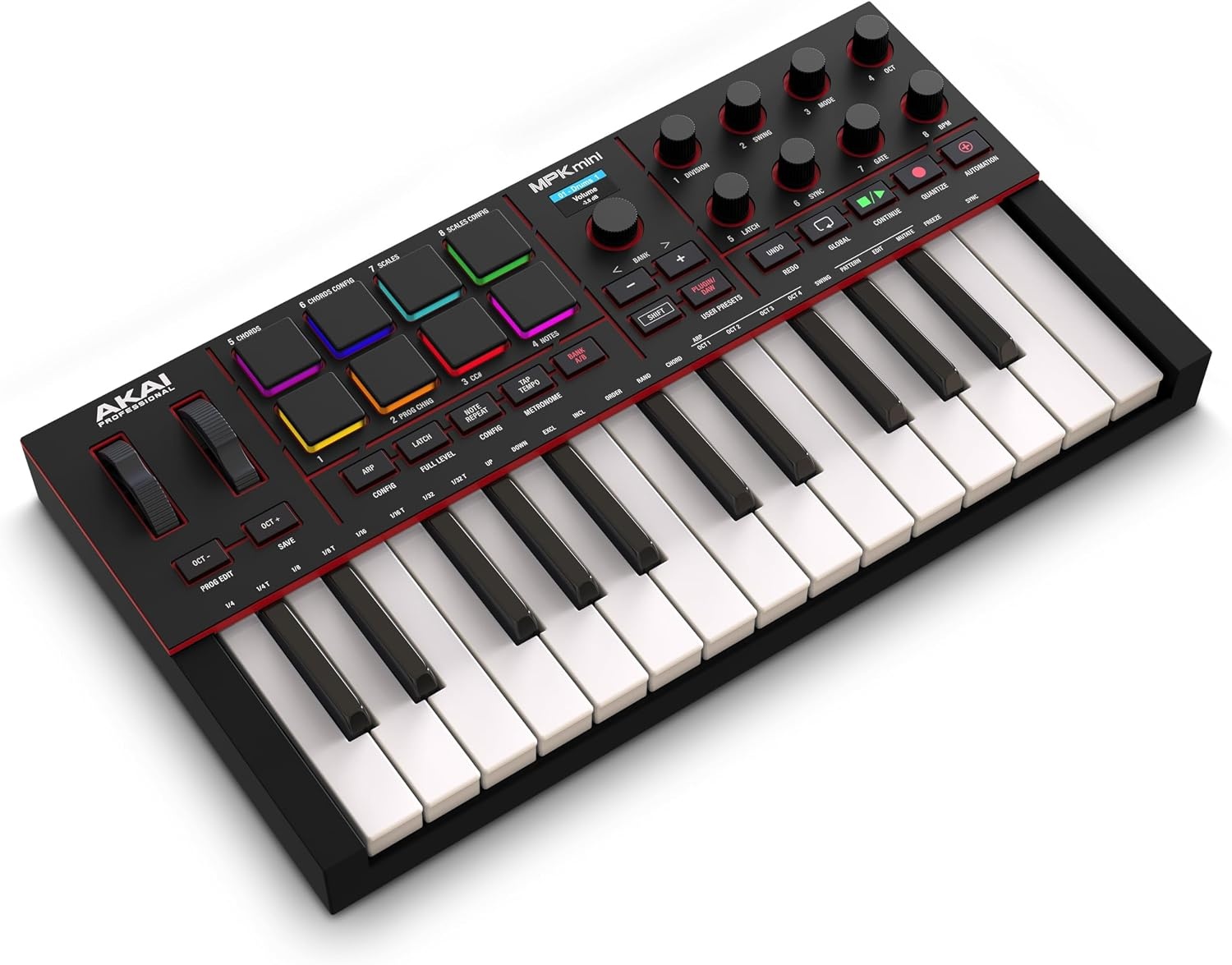 image:imageAkai Professional MPK Mini MK3 25Key USB MIDI Keyboard Controller VelocitySensitive Mini Keys 8 MPC Pads 8 Knobs Software Suite Included for Beat Makers Music Producers and Home StudiosBlack