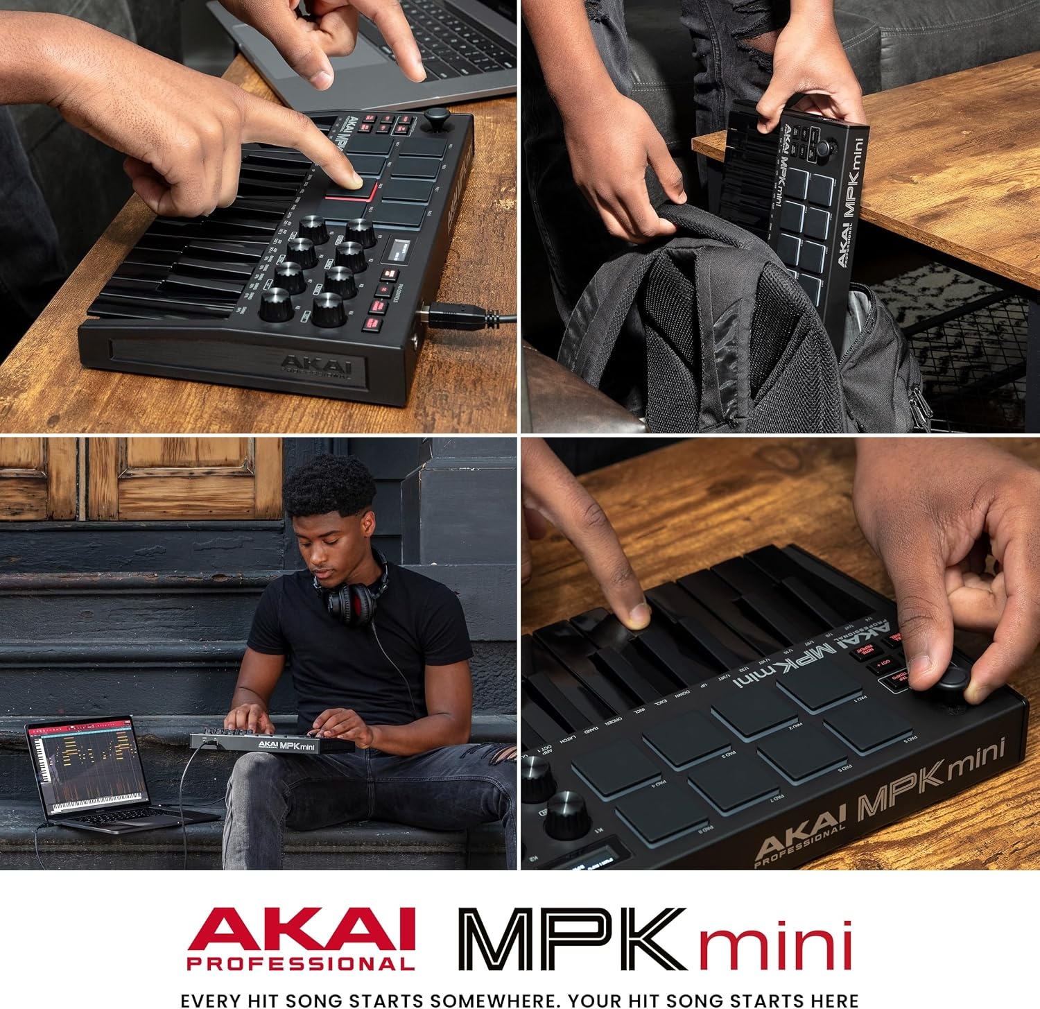image:imageAkai Professional MPK Mini MK3 25Key USB MIDI Keyboard Controller VelocitySensitive Mini Keys 8 MPC Pads 8 Knobs Software Suite Included for Beat Makers Music Producers and Home StudiosBlack