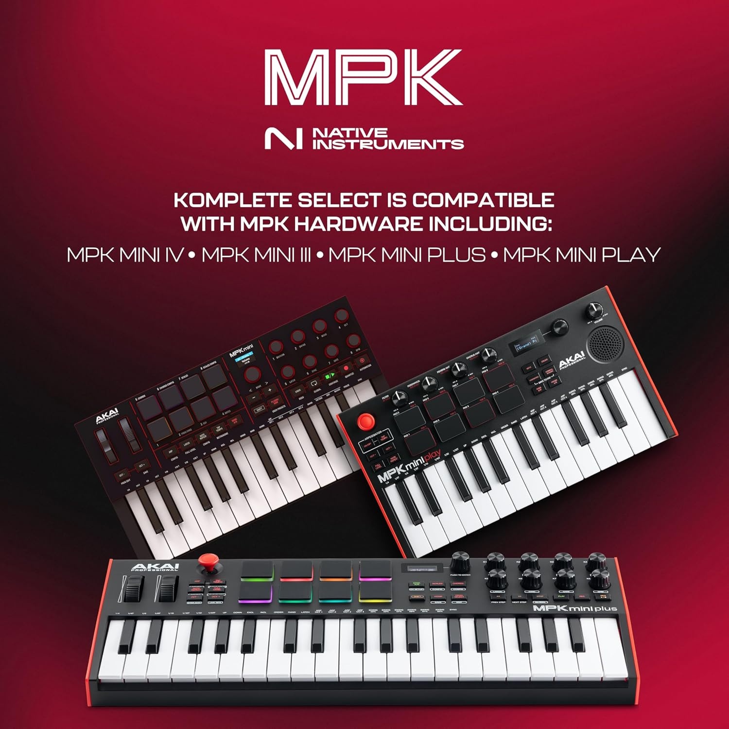 image:imageAkai Professional MPK Mini MK3 25Key USB MIDI Keyboard Controller VelocitySensitive Mini Keys 8 MPC Pads 8 Knobs Software Suite Included for Beat Makers Music Producers and Home StudiosBlack
