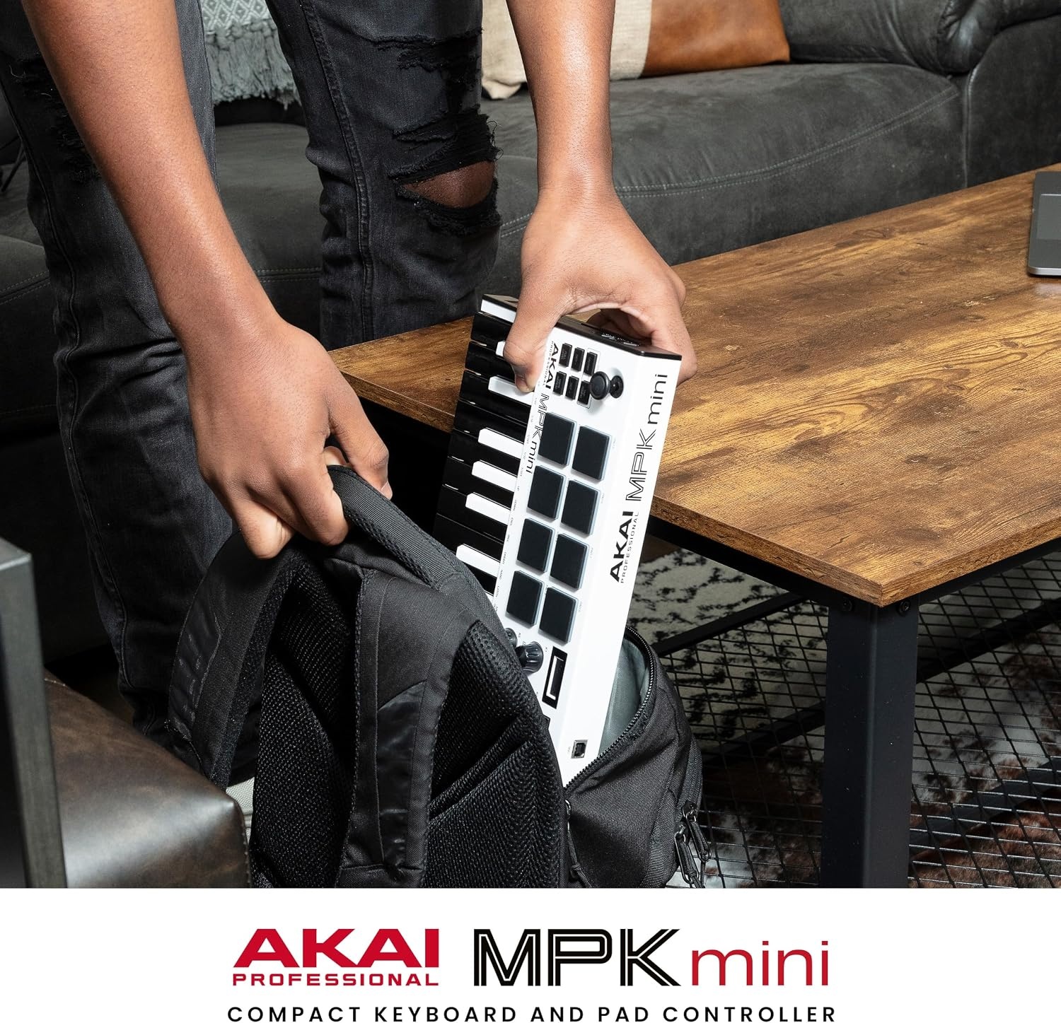image:imageAkai Professional MPK Mini MK3 25Key USB MIDI Keyboard Controller VelocitySensitive Mini Keys 8 MPC Pads 8 Knobs Software Suite Included for Beat Makers Music Producers and Home StudiosWhite