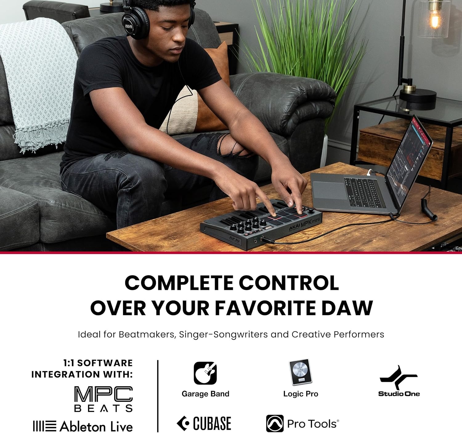 image:imageAkai Professional MPK Mini MK3 25Key USB MIDI Keyboard Controller VelocitySensitive Mini Keys 8 MPC Pads 8 Knobs Software Suite Included for Beat Makers Music Producers and Home StudiosGrey