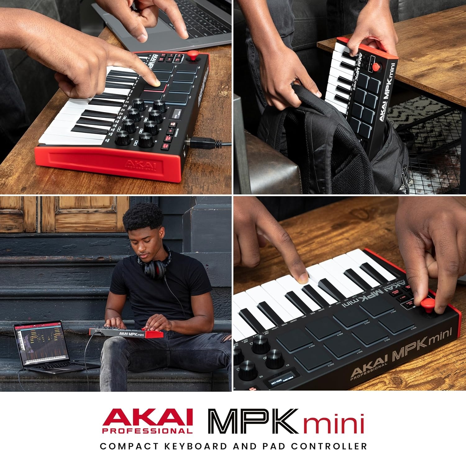 image:imageAkai Professional MPK Mini MK3 25Key USB MIDI Keyboard Controller VelocitySensitive Mini Keys 8 MPC Pads 8 Knobs Software Suite Included for Beat Makers Music Producers and Home StudiosStandard