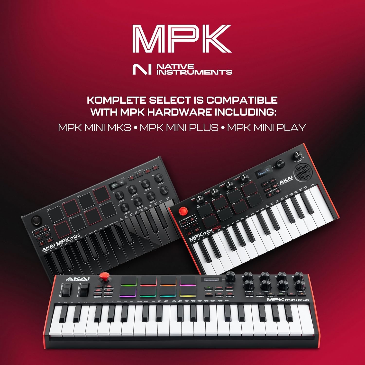 image:imageAkai Professional MPK Mini MK3 25Key USB MIDI Keyboard Controller VelocitySensitive Mini Keys 8 MPC Pads 8 Knobs Software Suite Included for Beat Makers Music Producers and Home StudiosBlack