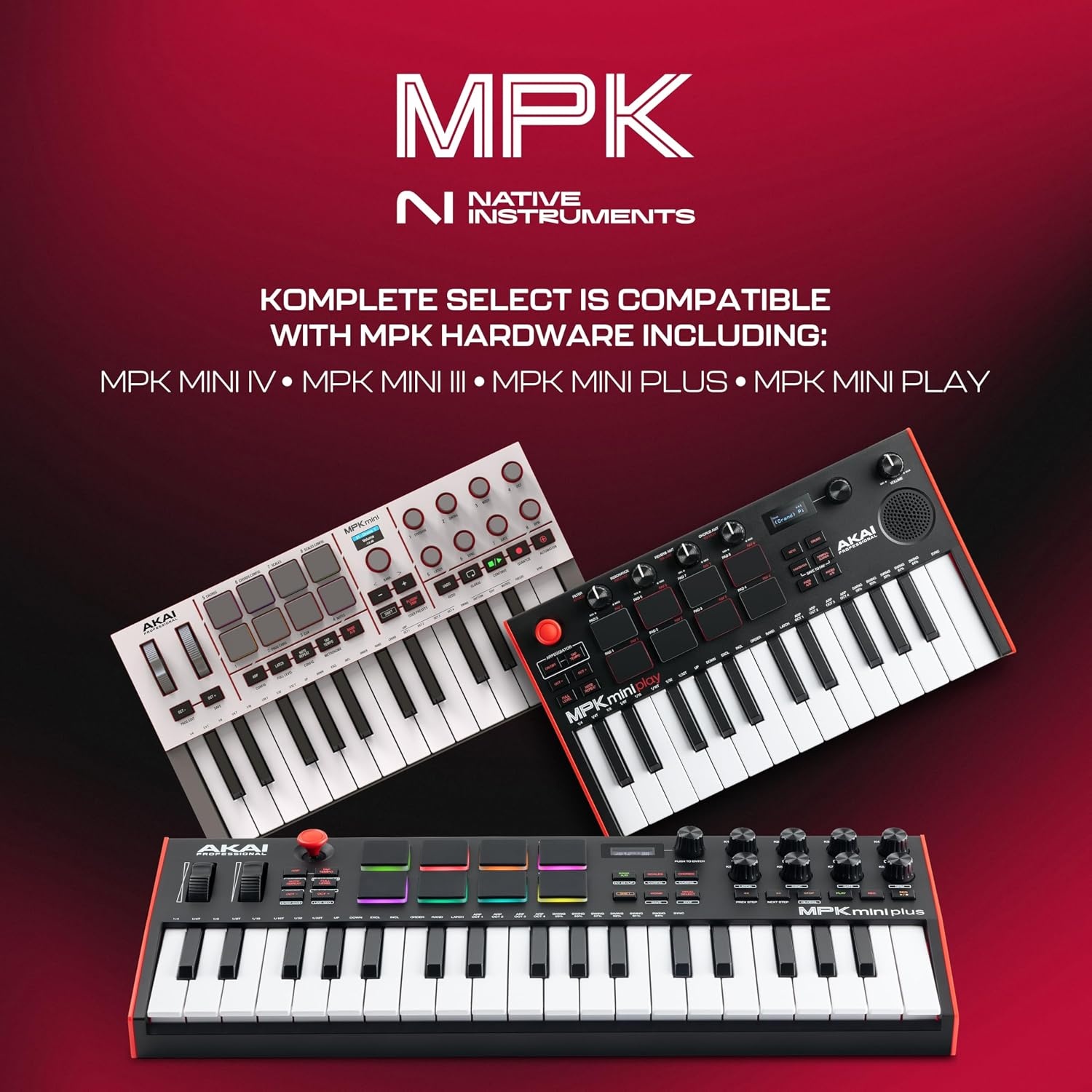 image:imageAkai Professional MPK Mini MK3 25Key USB MIDI Keyboard Controller VelocitySensitive Mini Keys 8 MPC Pads 8 Knobs Software Suite Included for Beat Makers Music Producers and Home StudiosGrey