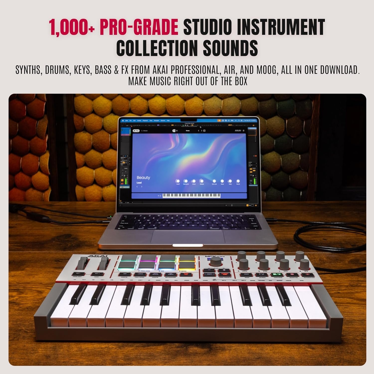 image:imageAkai Professional MPK Mini MK3 25Key USB MIDI Keyboard Controller VelocitySensitive Mini Keys 8 MPC Pads 8 Knobs Software Suite Included for Beat Makers Music Producers and Home StudiosGrey