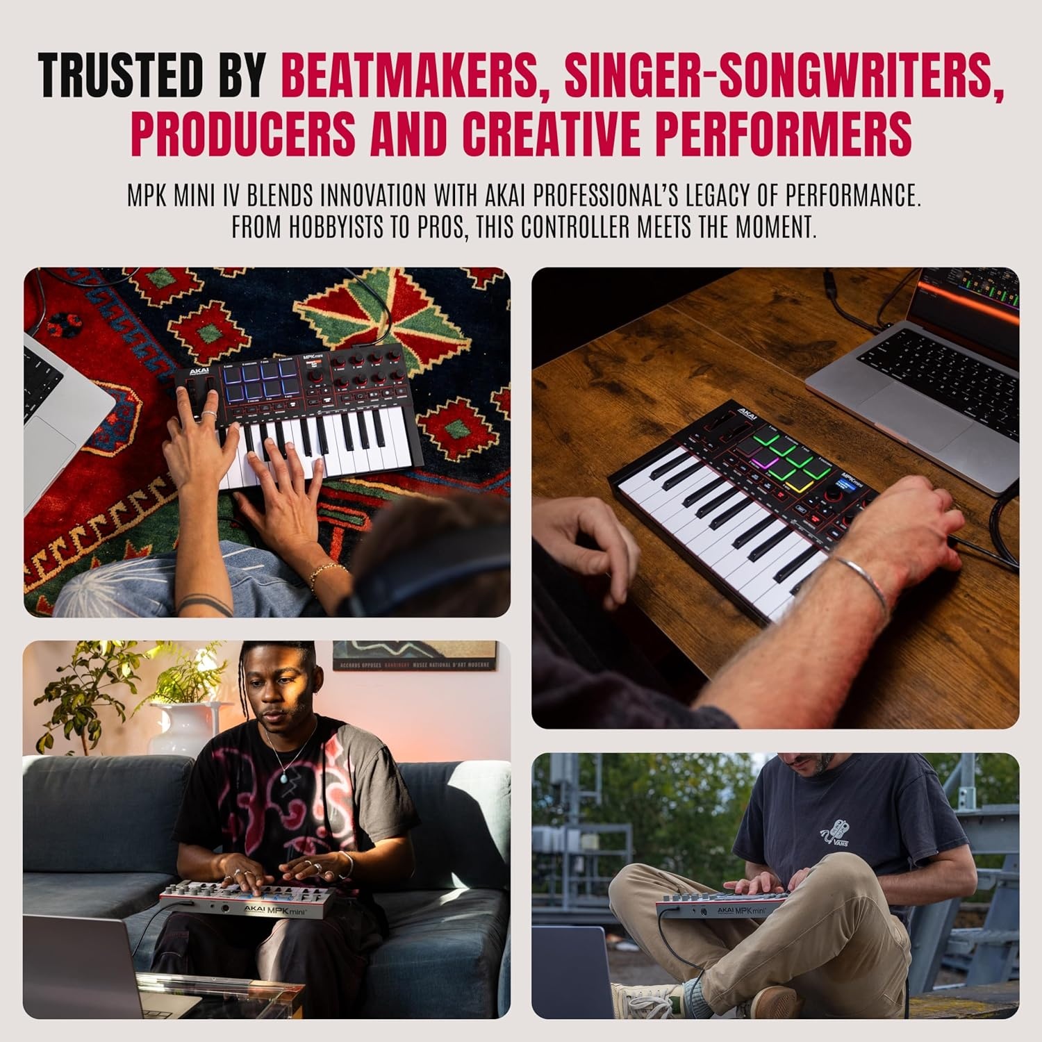 image:imageAkai Professional MPK Mini MK3 25Key USB MIDI Keyboard Controller VelocitySensitive Mini Keys 8 MPC Pads 8 Knobs Software Suite Included for Beat Makers Music Producers and Home StudiosBlack