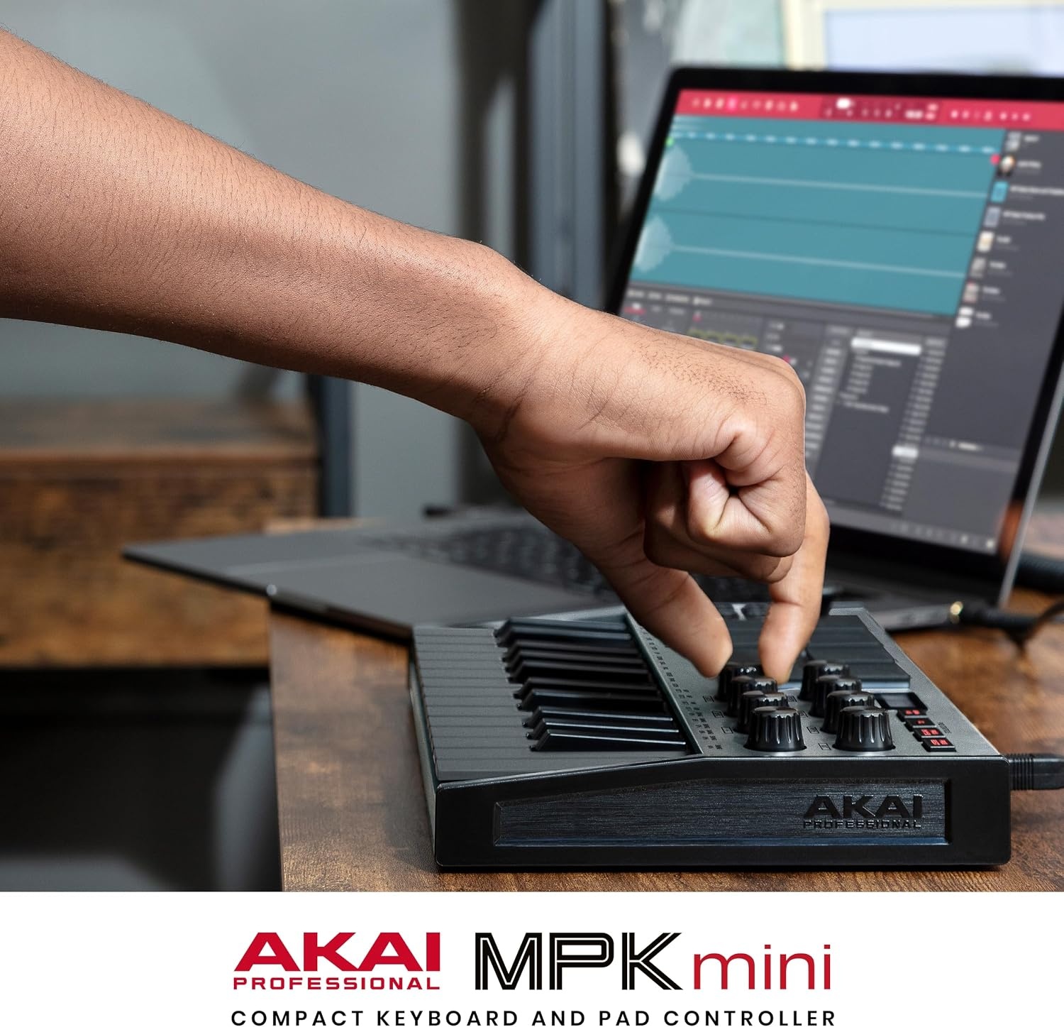 image:imageAkai Professional MPK Mini MK3 25Key USB MIDI Keyboard Controller VelocitySensitive Mini Keys 8 MPC Pads 8 Knobs Software Suite Included for Beat Makers Music Producers and Home StudiosGrey