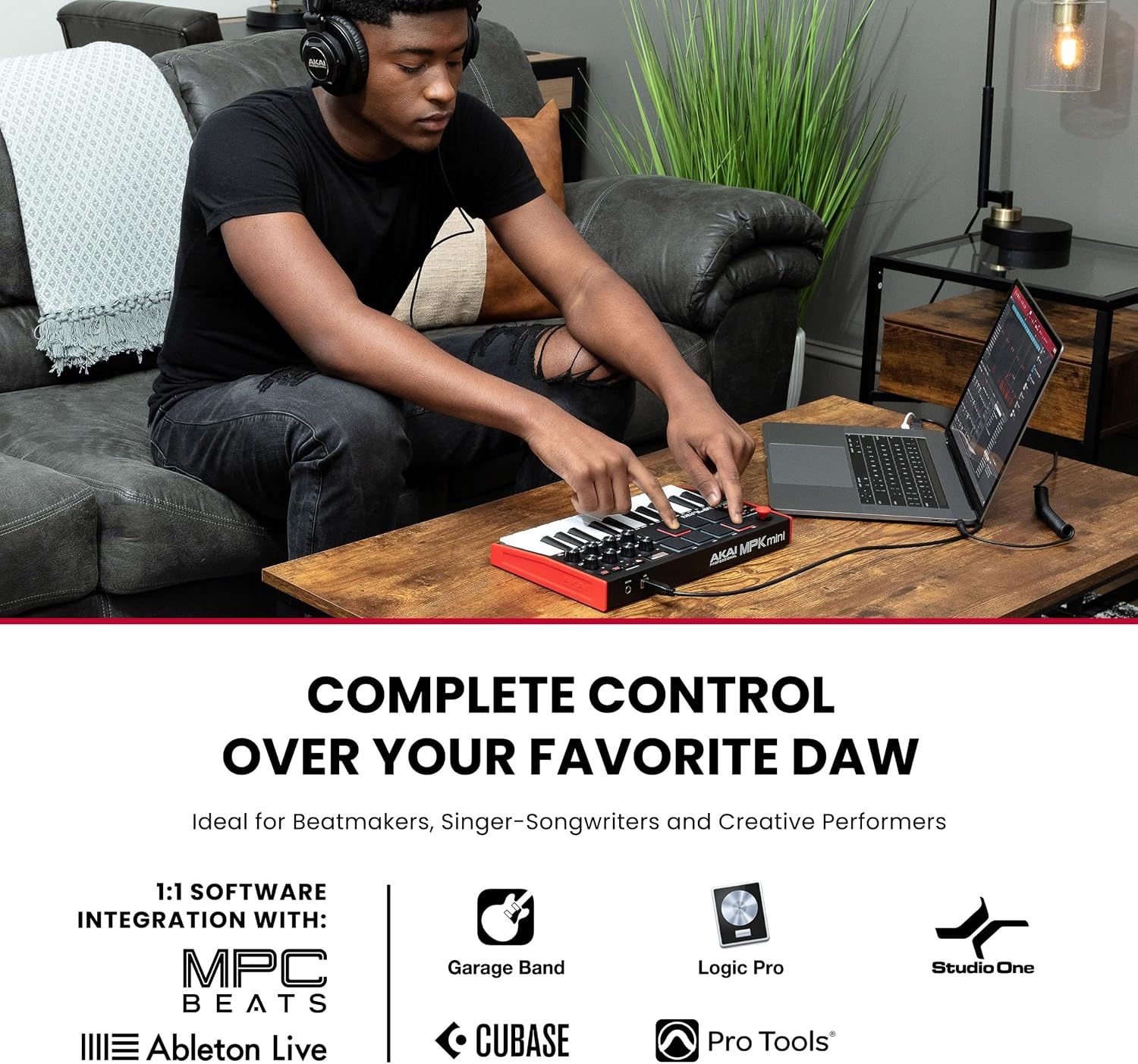 image:imageAkai Professional MPK Mini MK3 25Key USB MIDI Keyboard Controller VelocitySensitive Mini Keys 8 MPC Pads 8 Knobs Software Suite Included for Beat Makers Music Producers and Home StudiosStandard