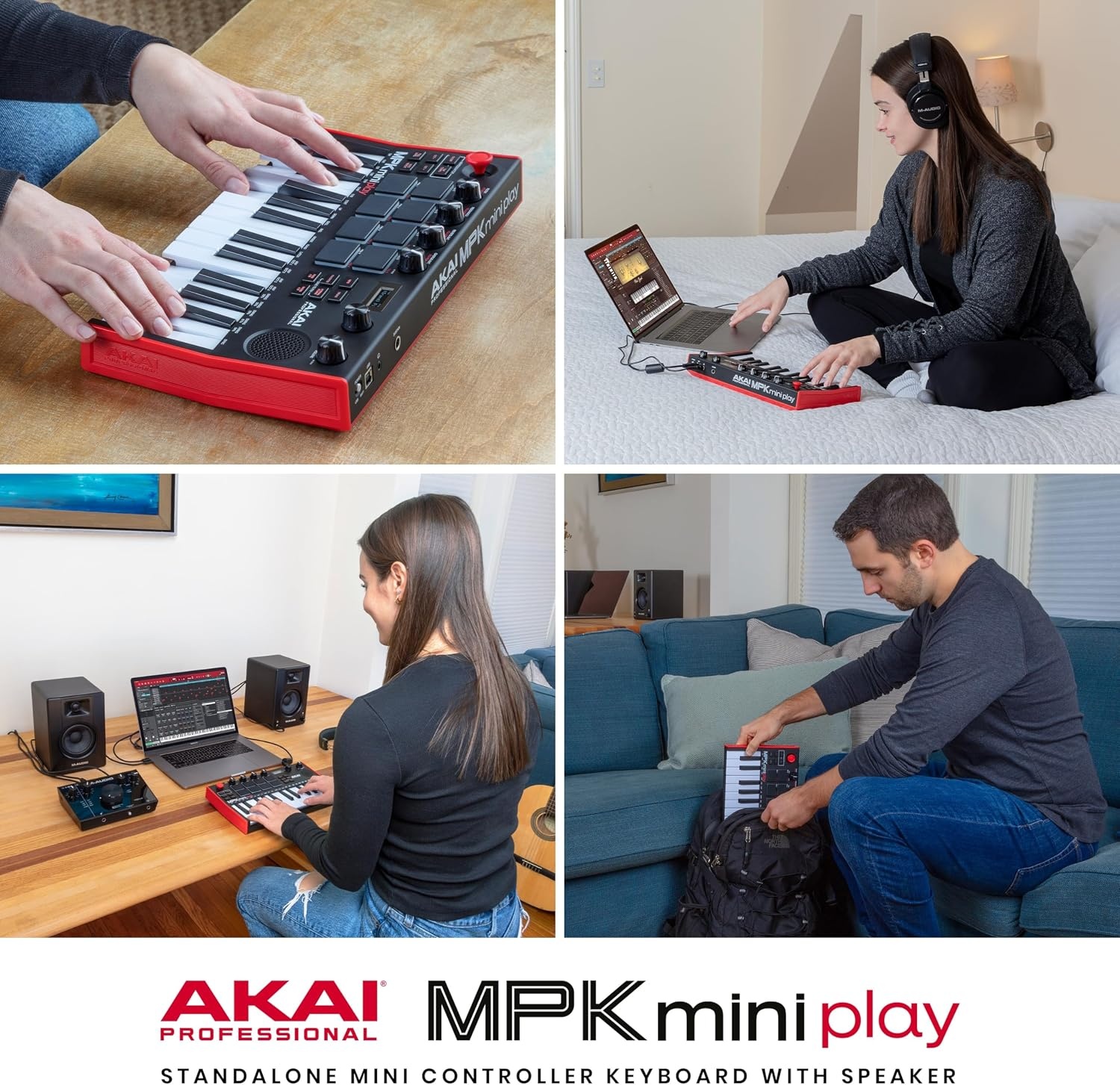image:imageAkai Professional MPK Mini Play MK3 25Key USB MIDI Keyboard Controller VelocitySensitive Mini Keys 8 MPC Pads 8 Knobs BuiltIn Sounds Speaker Software Suite Included for Beat MakersMPK Mini Play
