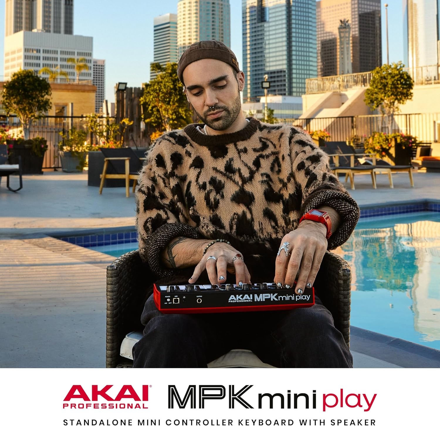 image:imageAkai Professional MPK Mini Play MK3 25Key USB MIDI Keyboard Controller VelocitySensitive Mini Keys 8 MPC Pads 8 Knobs BuiltIn Sounds Speaker Software Suite Included for Beat MakersMPK Mini Play