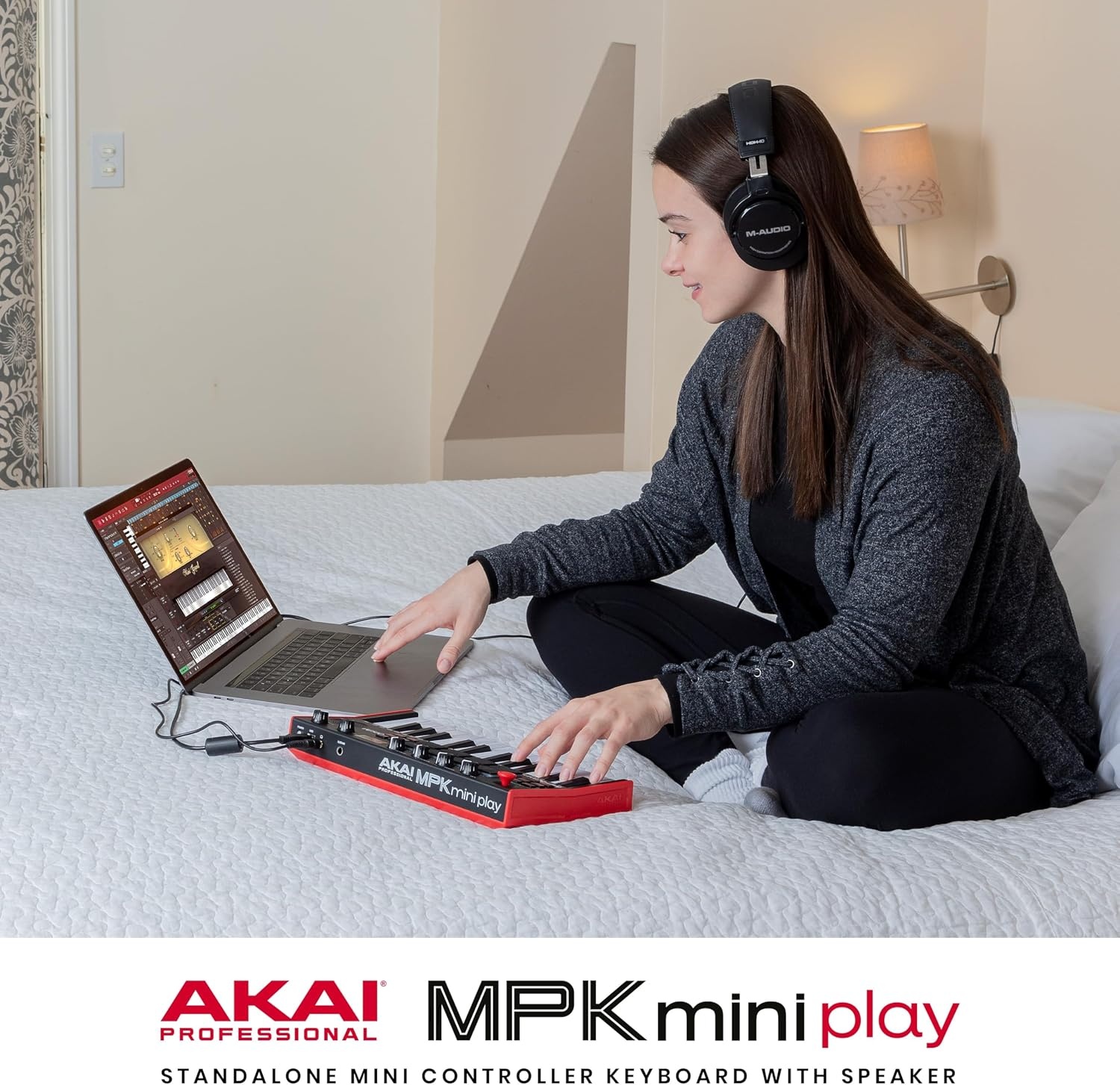 image:imageAkai Professional MPK Mini Play MK3 25Key USB MIDI Keyboard Controller VelocitySensitive Mini Keys 8 MPC Pads 8 Knobs BuiltIn Sounds Speaker Software Suite Included for Beat MakersMPK Mini Play