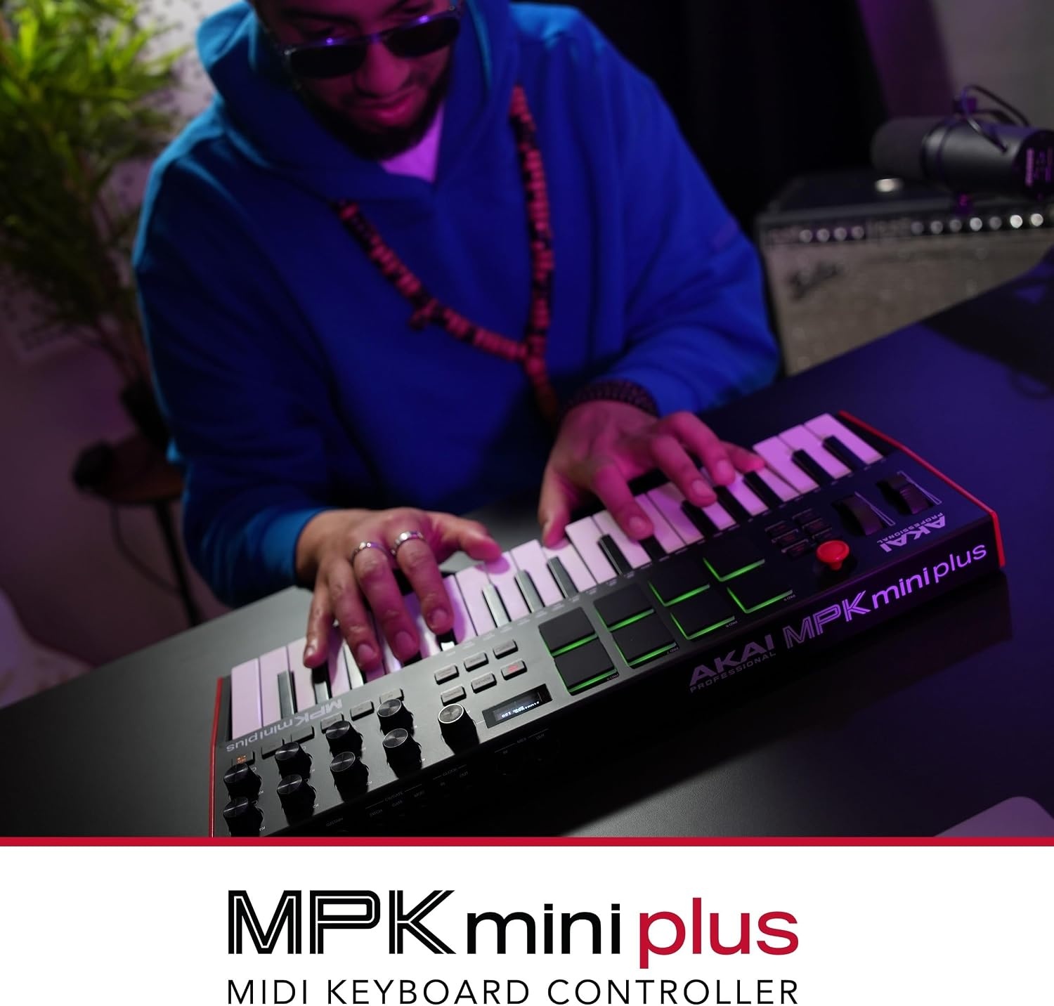 image:imageAkai Professional MPK Mini Plus 37Key USB MIDI Keyboard Controller VelocitySensitive Mini Keys 8 MPC Pads 64 Step Sequencer MIDICVGate IO Software Suite Included for Beat MakersBlack