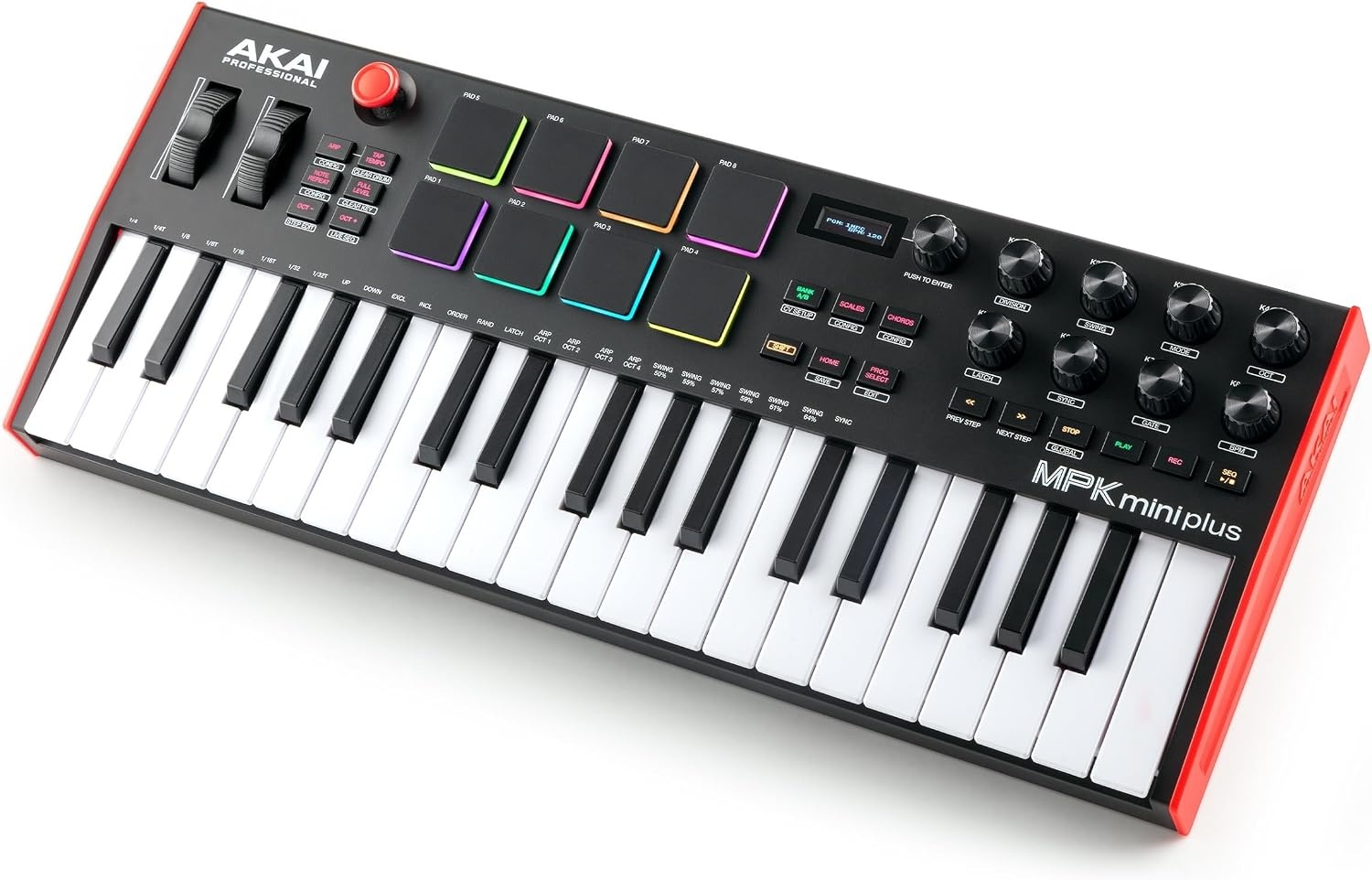 image:imageAkai Professional MPK Mini Plus 37Key USB MIDI Keyboard Controller VelocitySensitive Mini Keys 8 MPC Pads 64 Step Sequencer MIDICVGate IO Software Suite Included for Beat MakersBlack