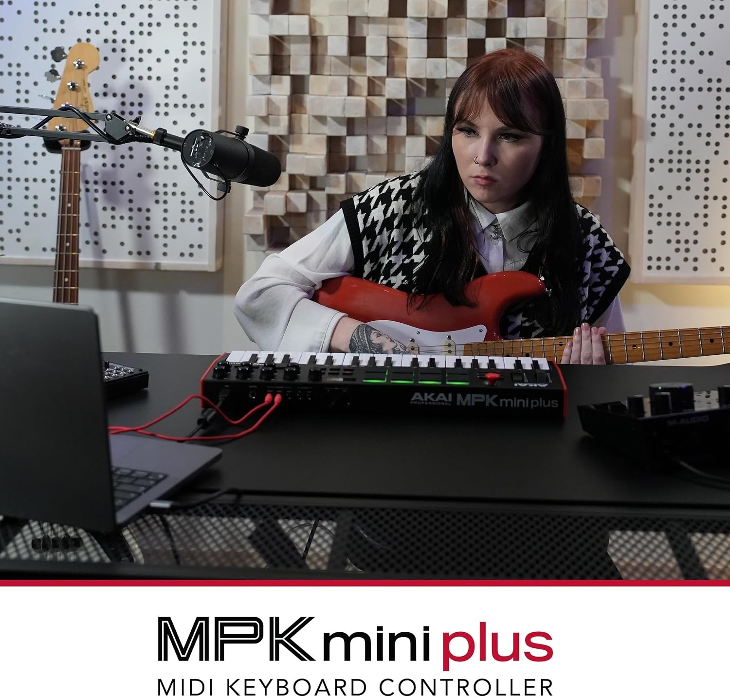 image:imageAkai Professional MPK Mini Plus 37Key USB MIDI Keyboard Controller VelocitySensitive Mini Keys 8 MPC Pads 64 Step Sequencer MIDICVGate IO Software Suite Included for Beat MakersBlack
