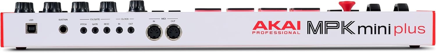 image:imageAkai Professional MPK Mini Plus 37Key USB MIDI Keyboard Controller VelocitySensitive Mini Keys 8 MPC Pads 64 Step Sequencer MIDICVGate IO Software Suite Included for Beat MakersWhite