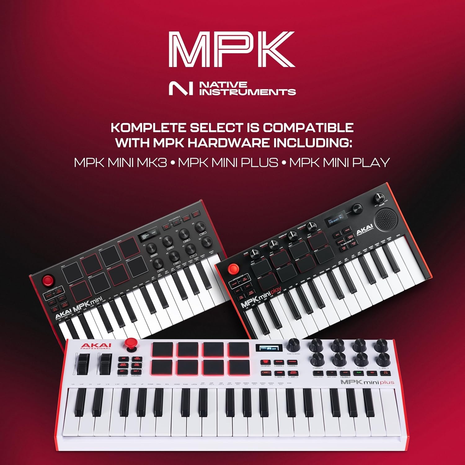 image:imageAkai Professional MPK Mini Plus 37Key USB MIDI Keyboard Controller VelocitySensitive Mini Keys 8 MPC Pads 64 Step Sequencer MIDICVGate IO Software Suite Included for Beat MakersWhite