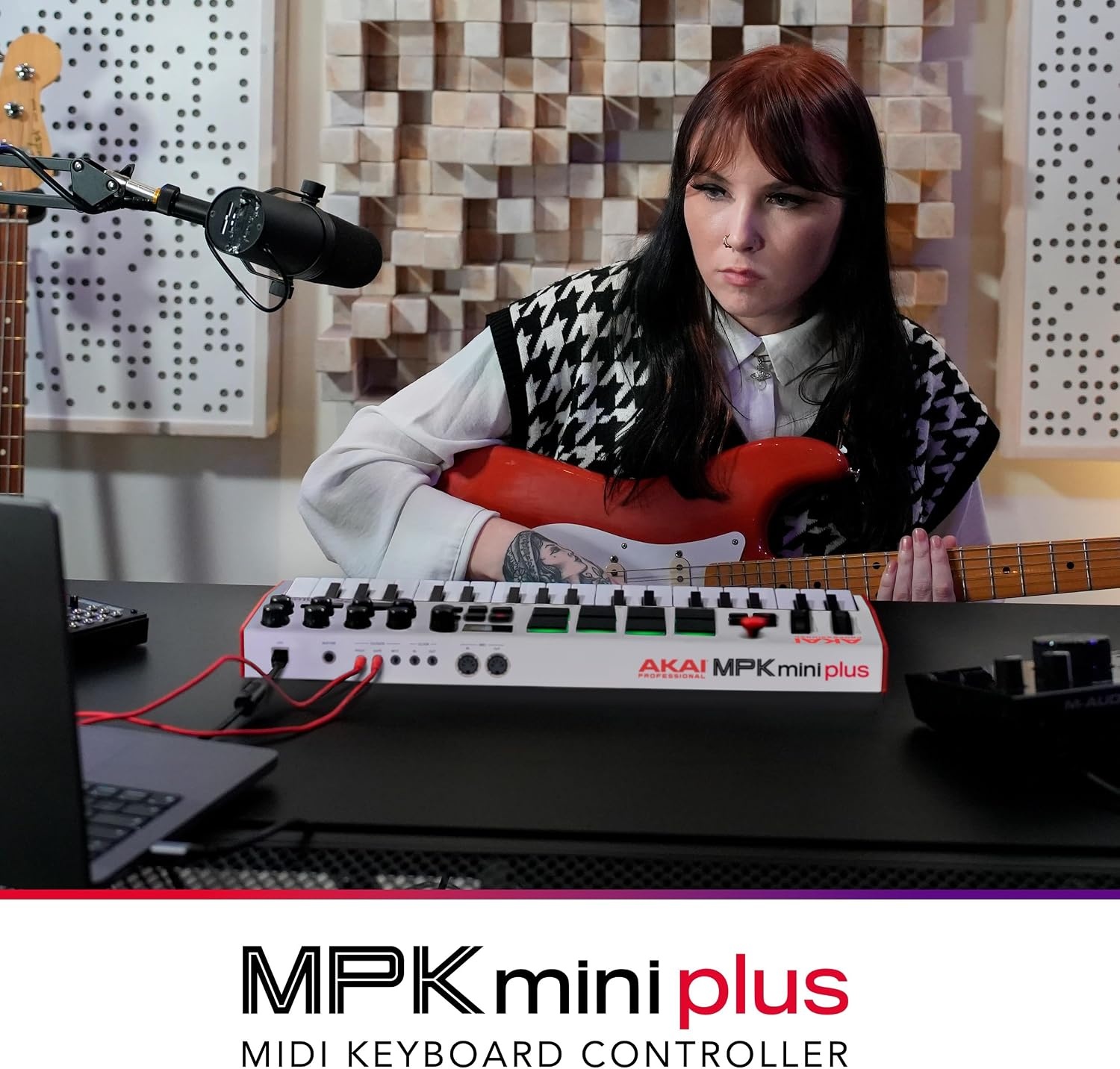 image:imageAkai Professional MPK Mini Plus 37Key USB MIDI Keyboard Controller VelocitySensitive Mini Keys 8 MPC Pads 64 Step Sequencer MIDICVGate IO Software Suite Included for Beat MakersWhite