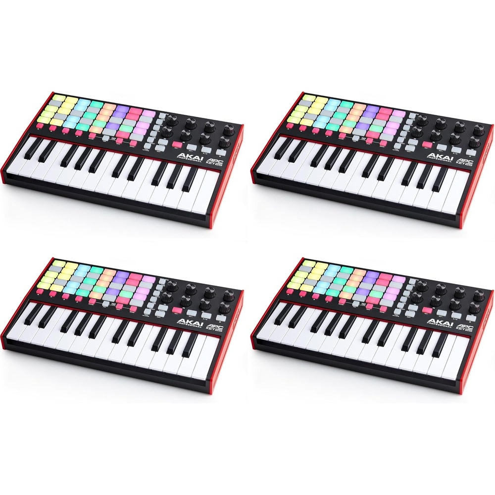 image:imageAkai Professional APC Key 25 MK2 25Key USB MIDI Keyboard Controller VelocitySensitive Mini Keys 40 RGB Pads 8 Knobs 11 Mapping for Ableton Live Live Performance and Music ProductionOne Size Pack of 4