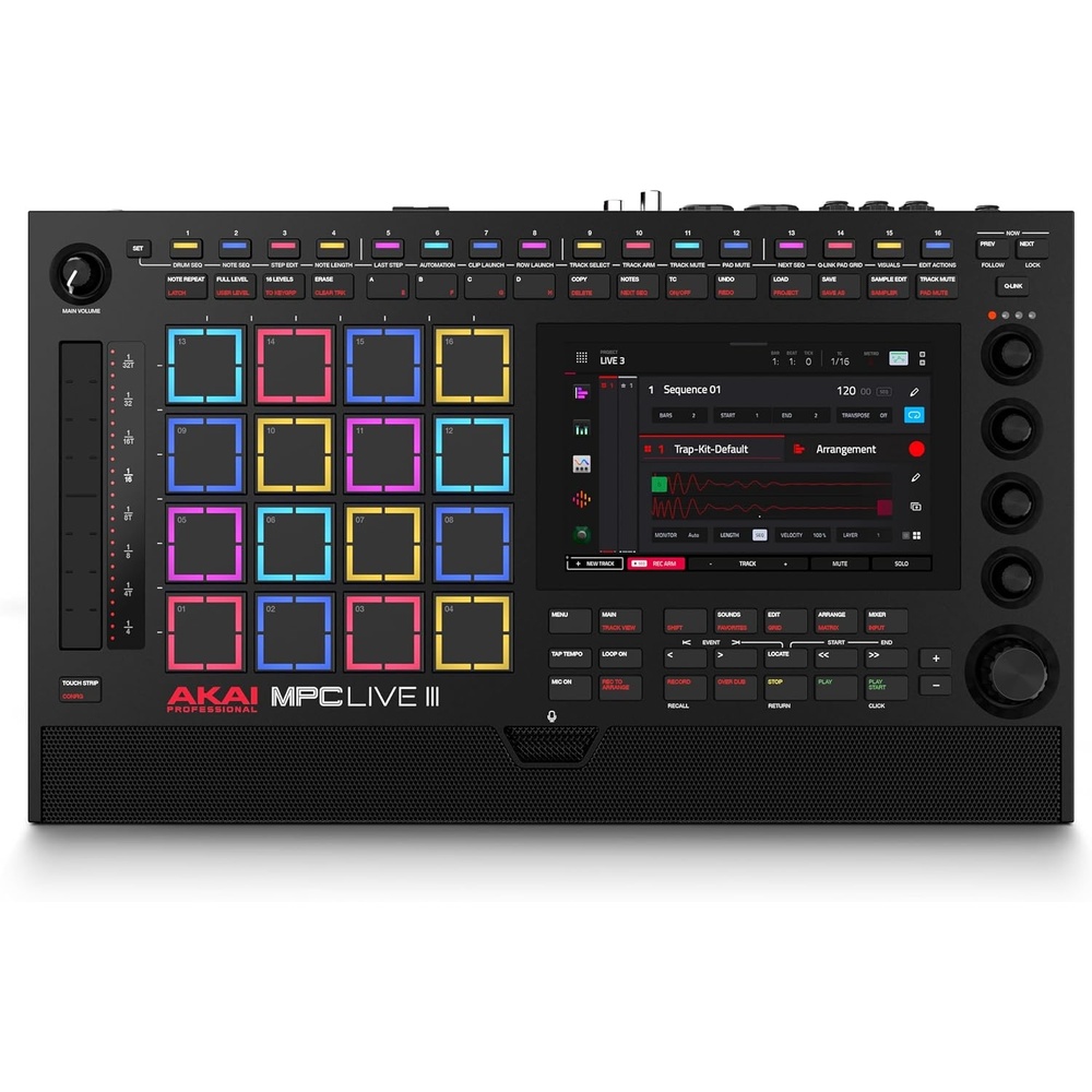 image:imageAkai Professional MPC Live III Portable Music Production Center Standalone MPCe Pads Touchscreen Stereo Speakers Microphone Rechargeable Battery Bluetooth WiFiBlack